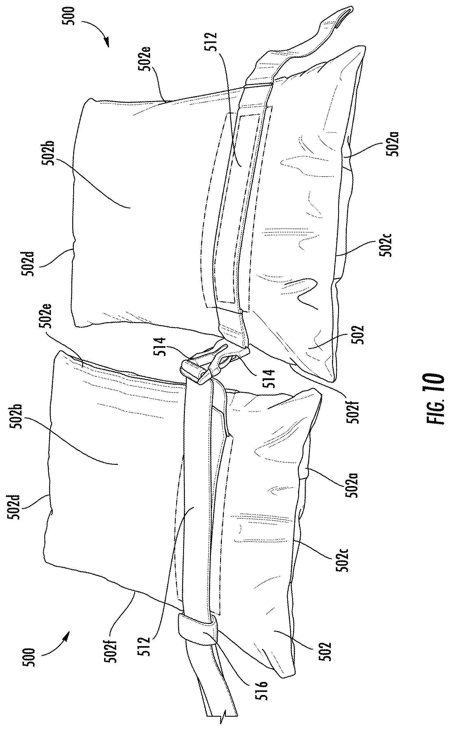Patent US11793661 Figure 10 – Cushioned support system for heel ulcer prevention