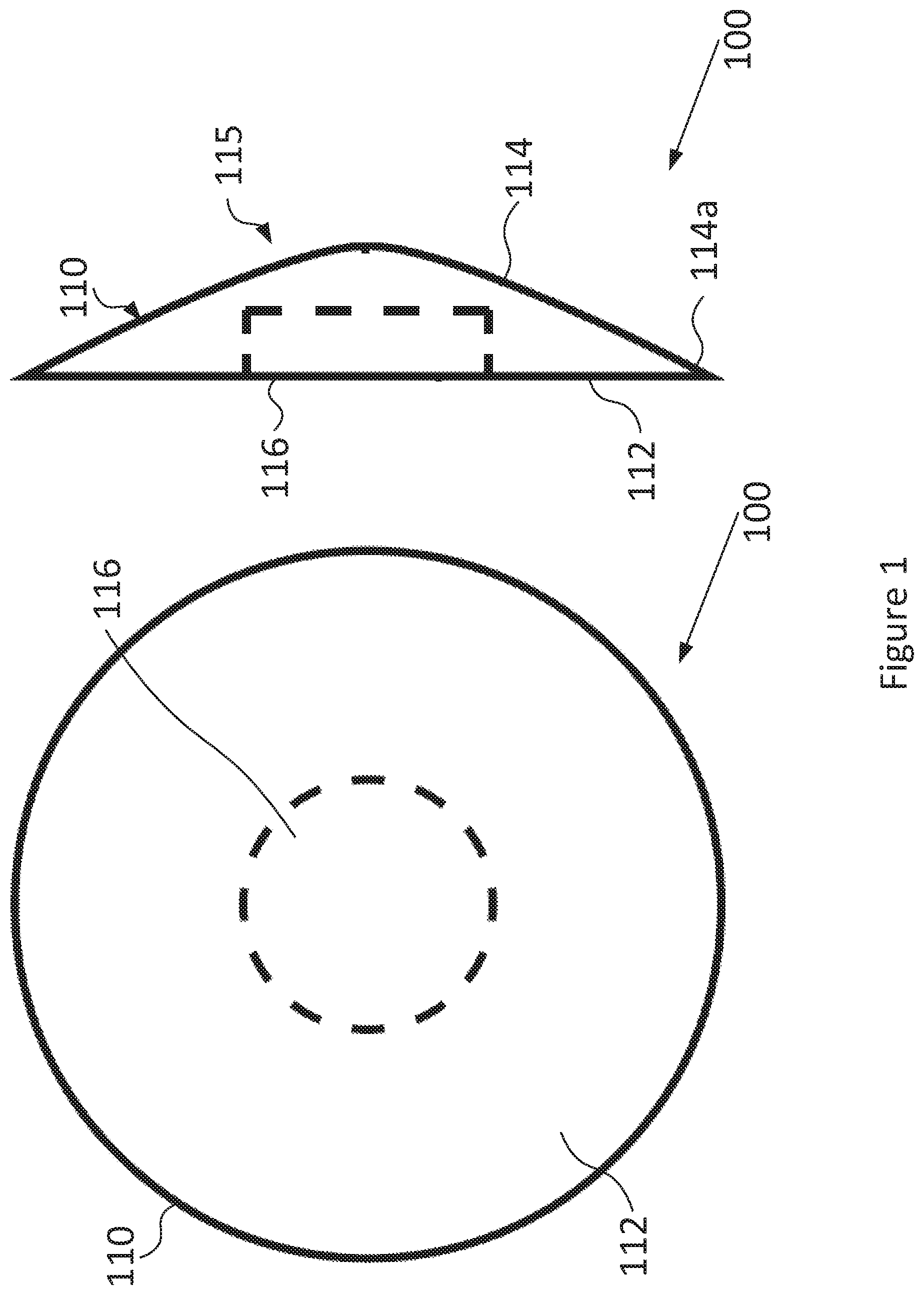 Patent US11793663 — Dressing for concealing a structure on a human body — Figure 1