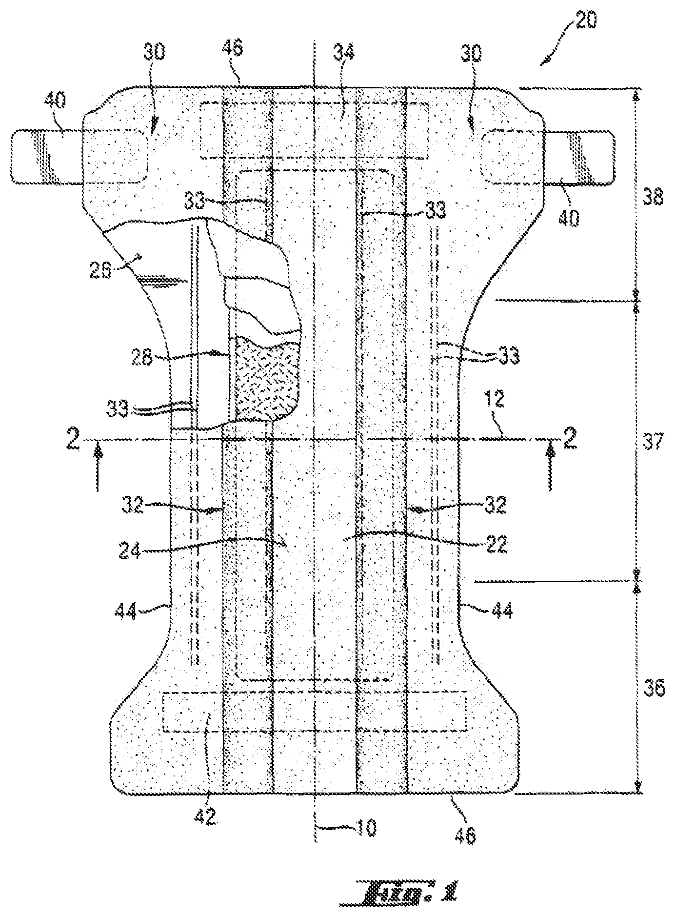 Patent US11793682 Figure 1 – Thin and dry diaper