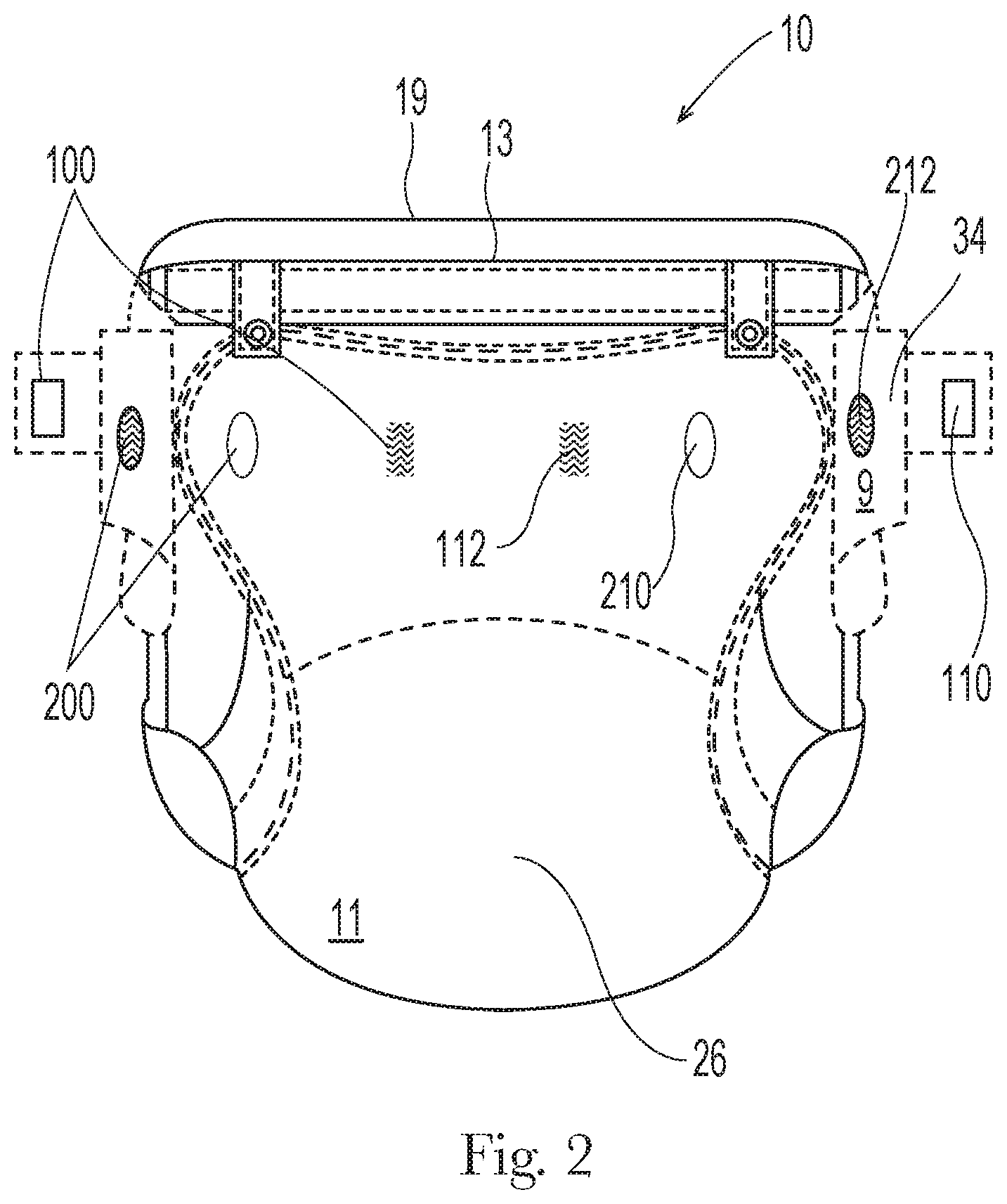 Patent US11793685 Figure 2 – Absorbent article having fastening system