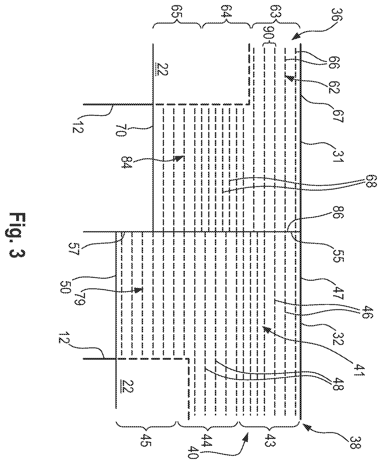 Patent US11793686 Figure 3 – Absorbent article with belt having profiled elasticity