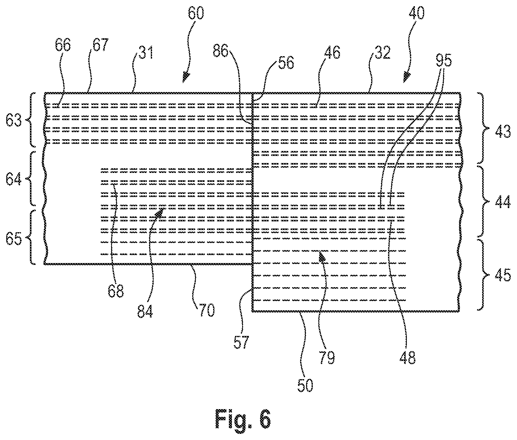 Patent US11793686 Figure 6 – Absorbent article with belt having profiled elasticity