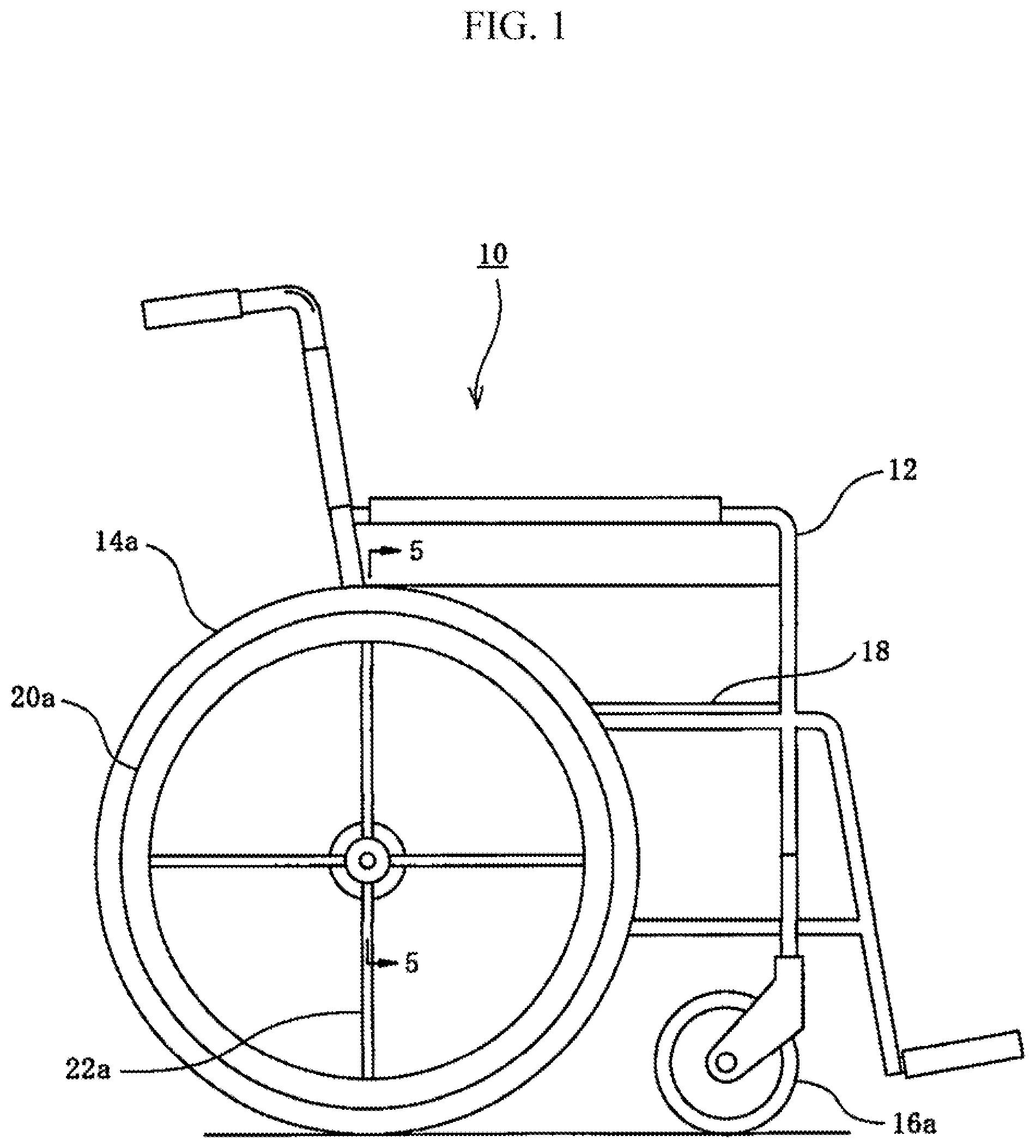 Patent US11793691 Figure 1 – Single-handedly operable wheelchair