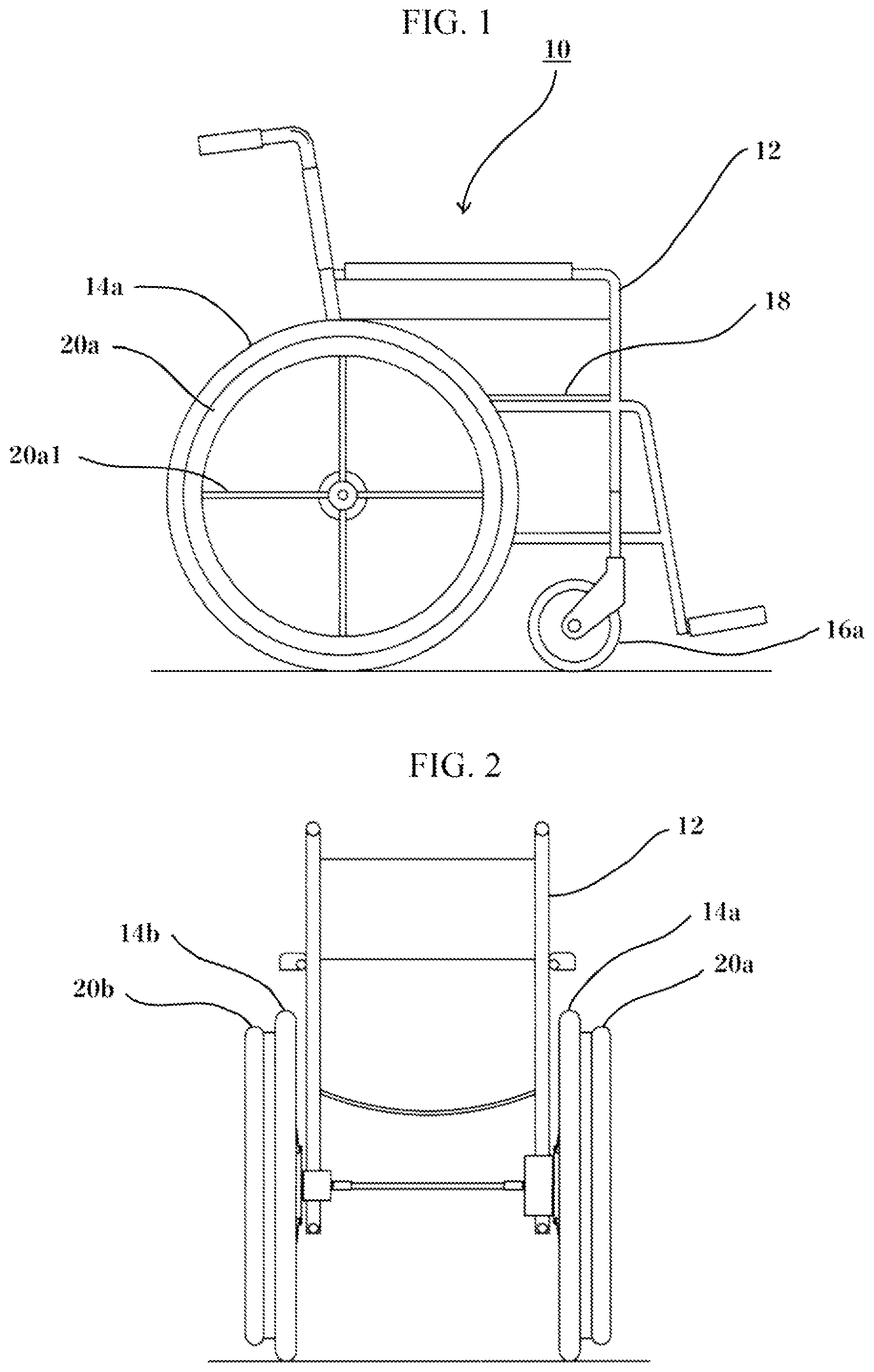 Patent US11793692 Figure 1 – Single-handedly operable wheelchair