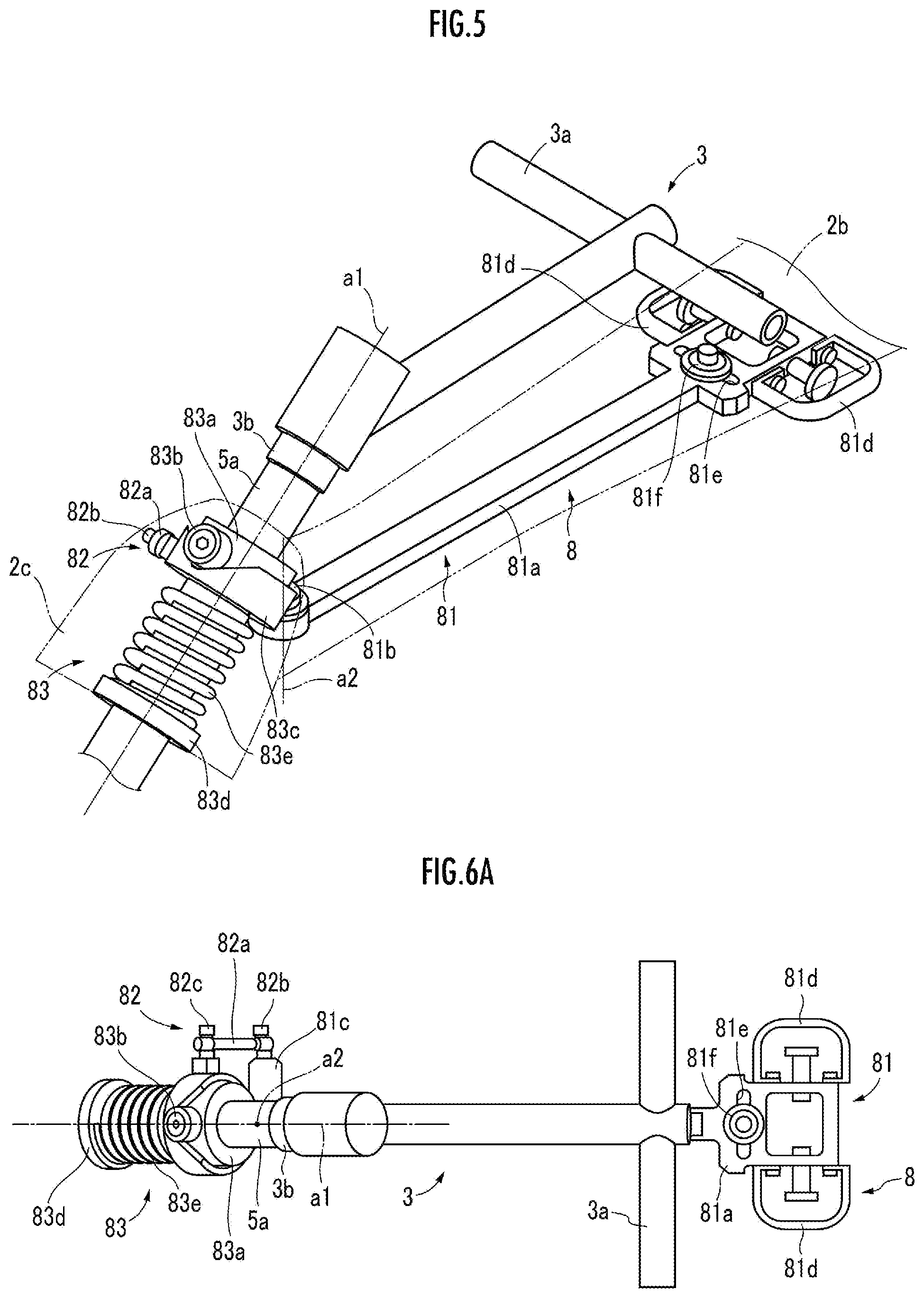 Patent US11793693 Figure 5 – Steering mechanism and wheelchair equipped with same