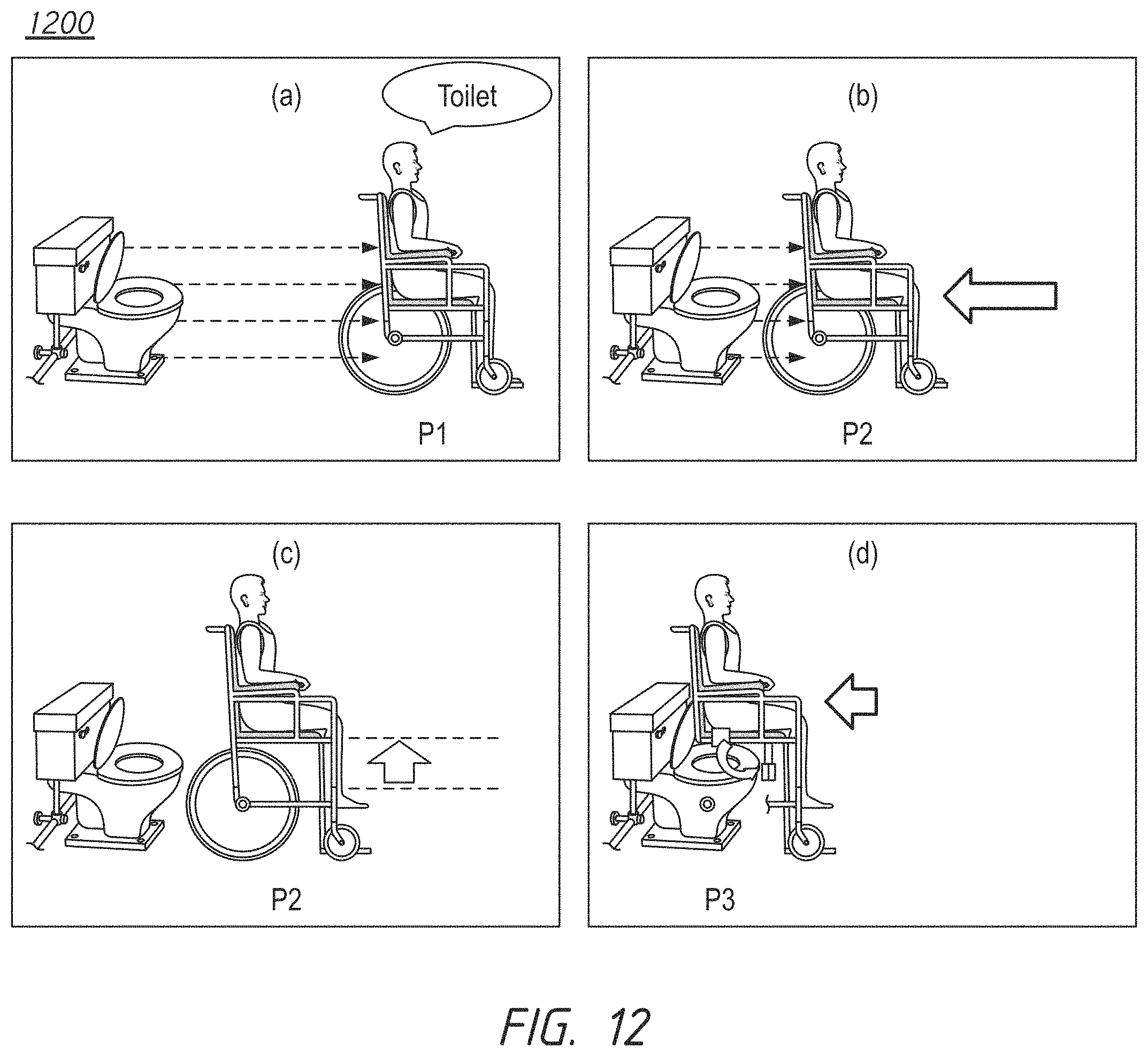 Patent US11793695 Figure 11 – Multifunction toilet wheelchair