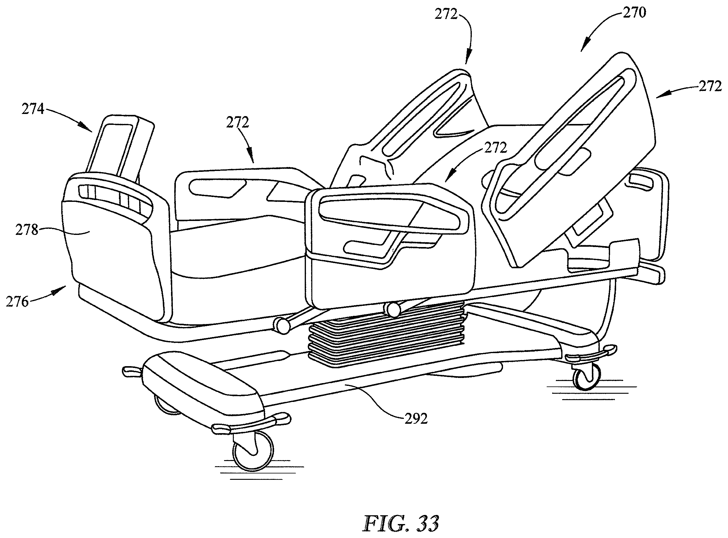 Patent US11793698 Figure 12 – Hospital bed having drainage bag sensor