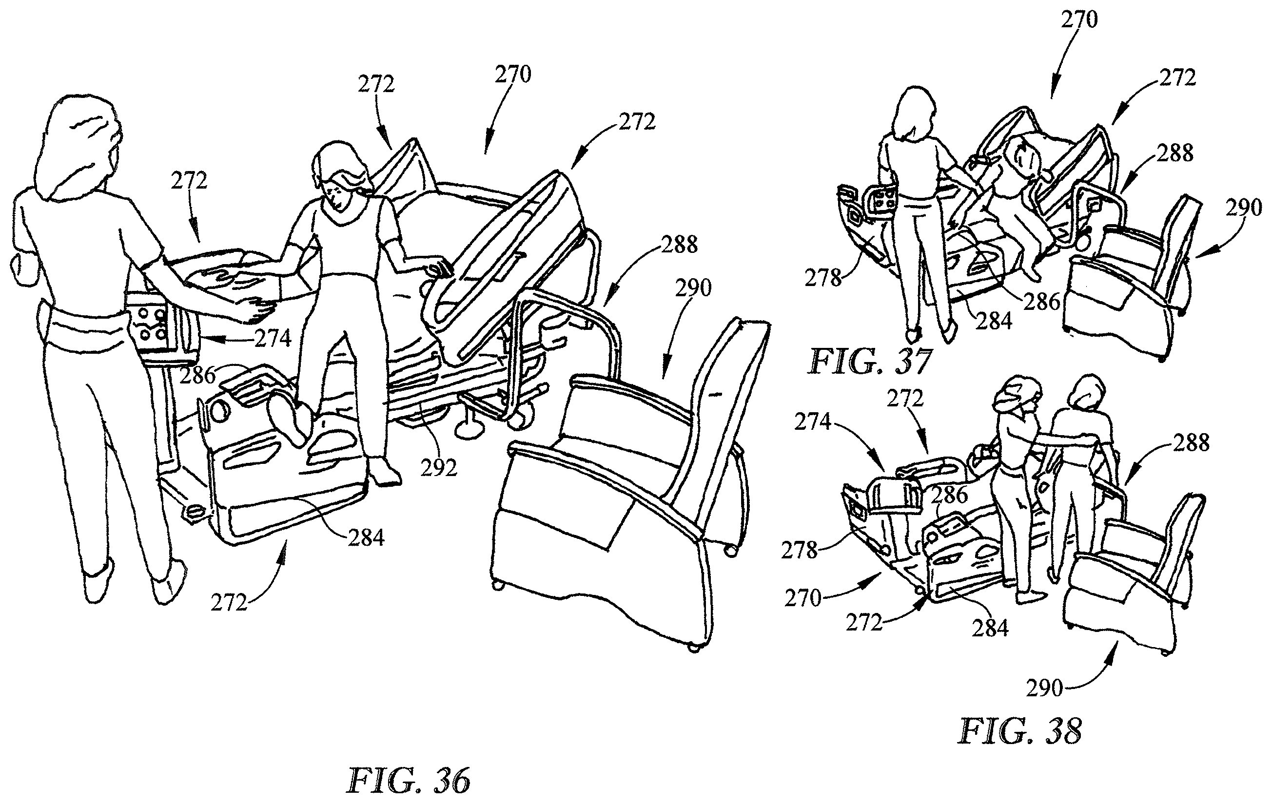Patent US11793698 Figure 14 – Hospital bed having drainage bag sensor