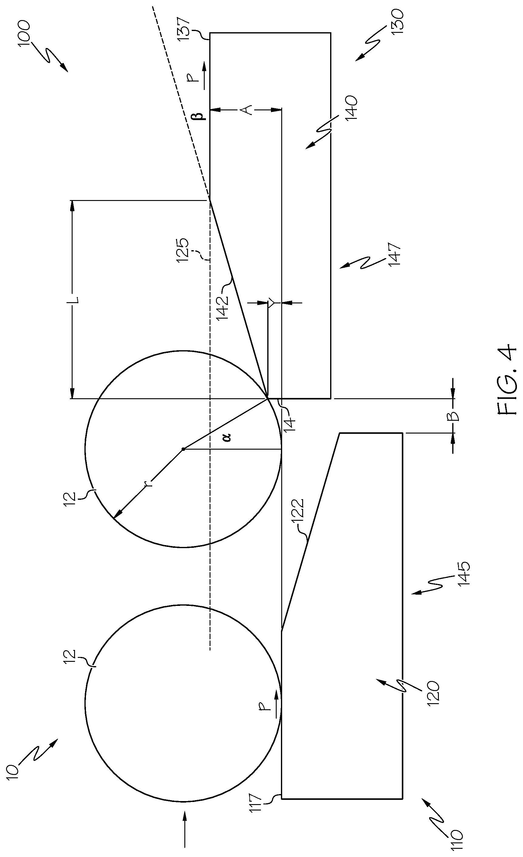 Patent US11793702 Figure 4 – Gates with transition ramps for overhead lifting rails