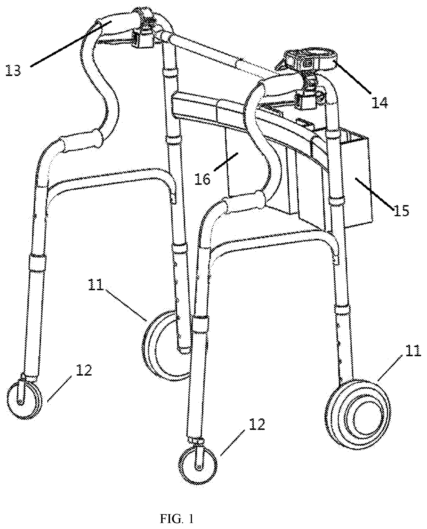 Patent US11793705 Figure 1 – Fall-resistant method of intelligent rollator, intelligent rollator and controller thereof