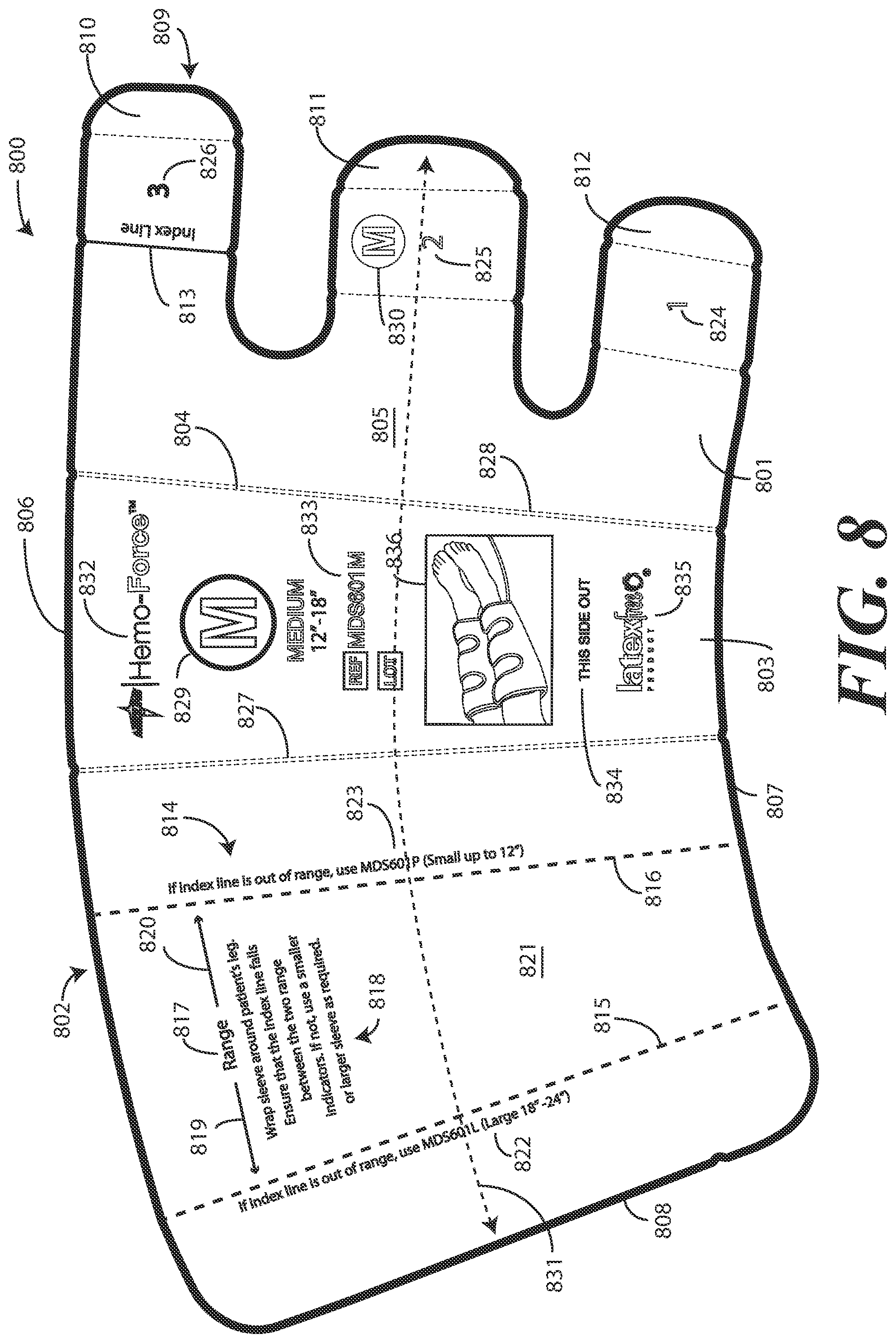 Patent US11793710 Figure 8 – Heel protector and corresponding rehabilitation systems and methods for using the same