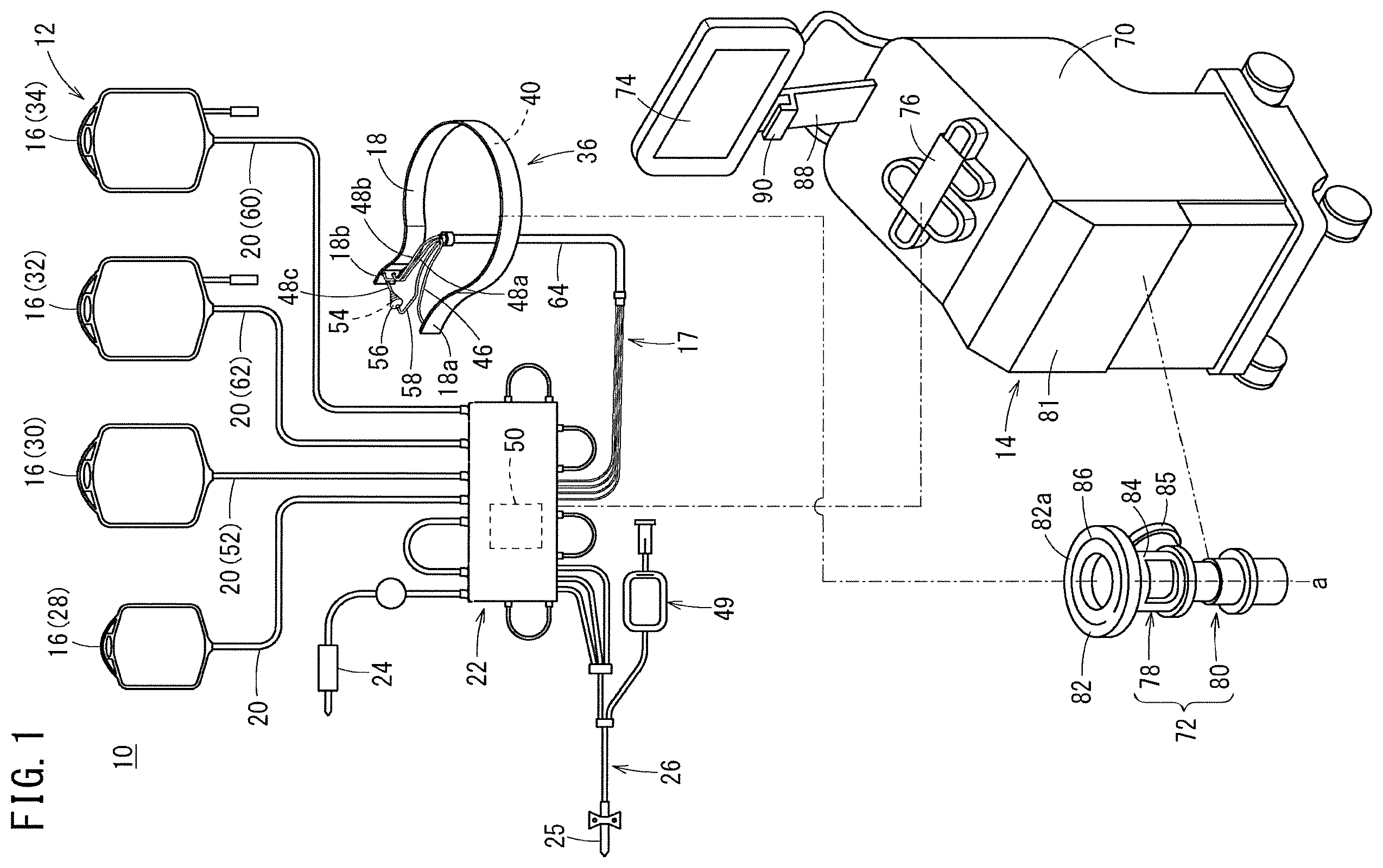 Patent US11793720 Figure 1 – Medical bag hanger and blood collection device package
