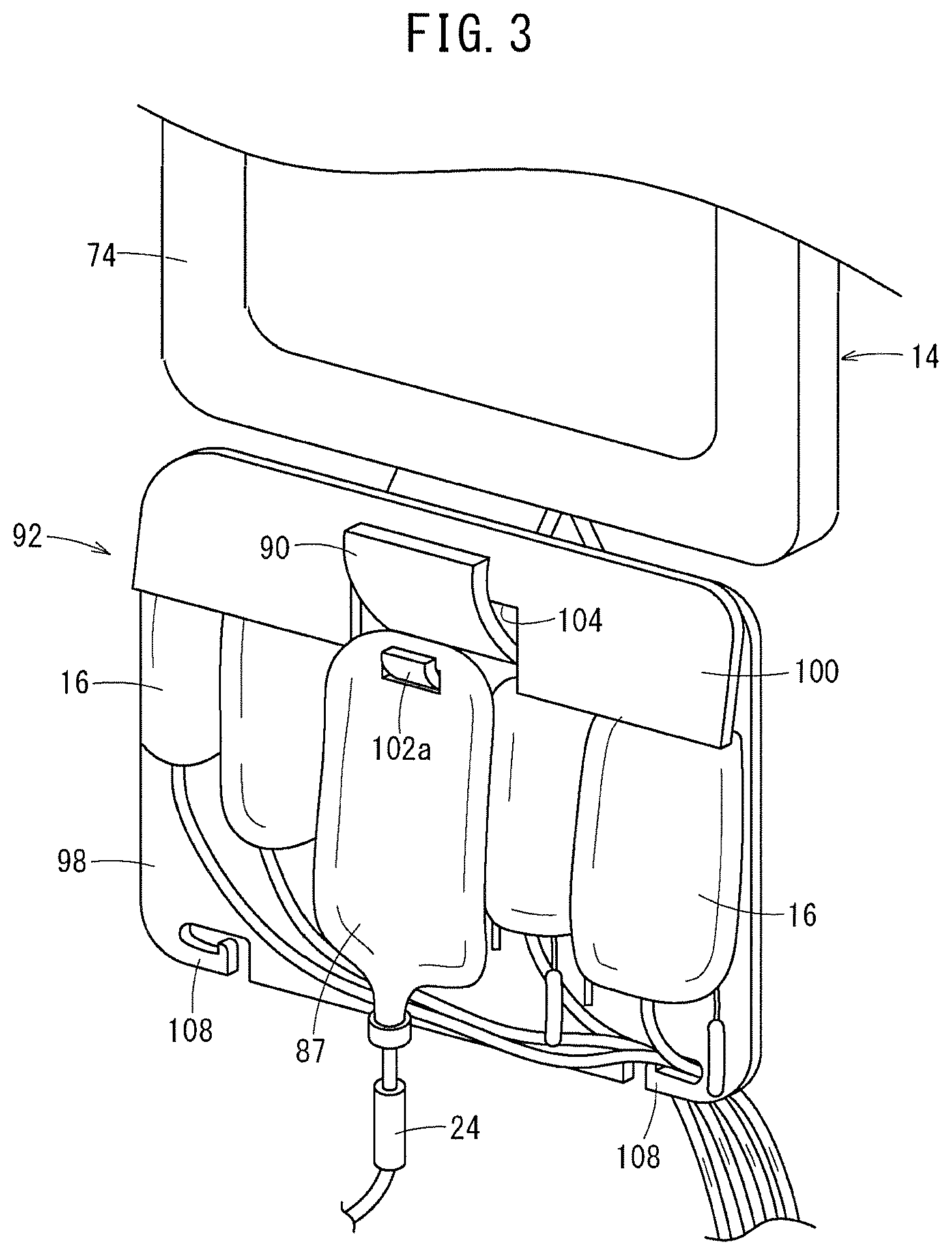 Patent US11793720 Figure 3 – Medical bag hanger and blood collection device package