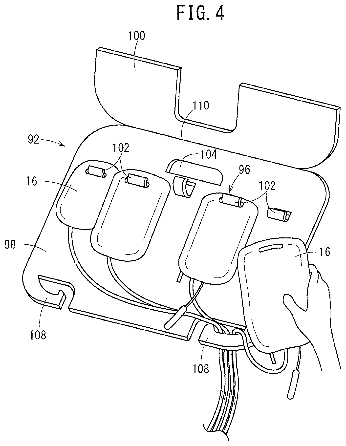 Patent US11793720 Figure 4 – Medical bag hanger and blood collection device package