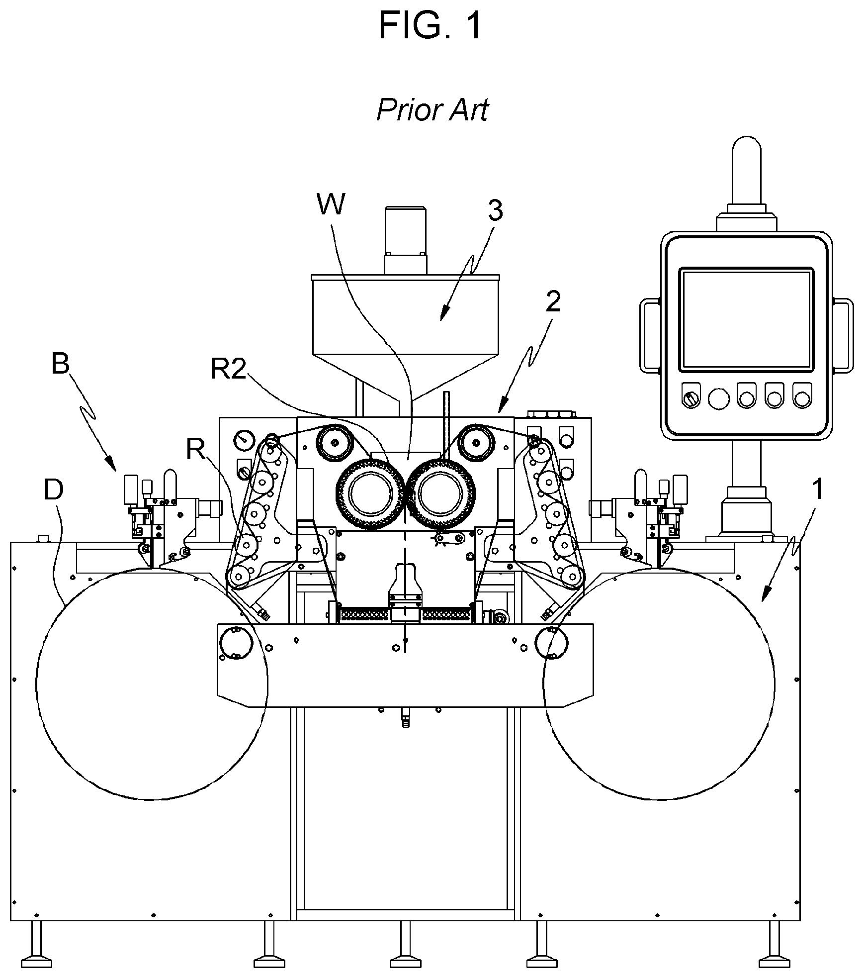 Patent US11793724 Figure 1 – Gelatin supply device for softgel encapsulation machine