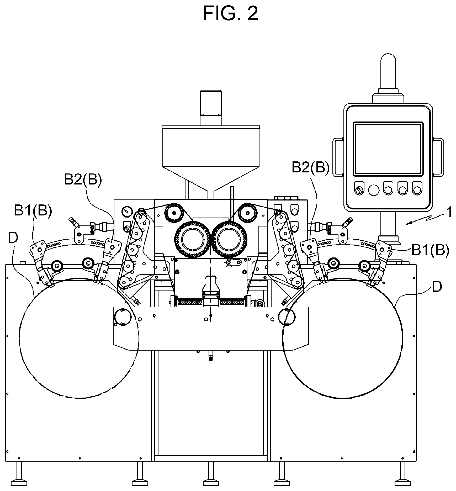 Patent US11793724 Figure 2 – Gelatin supply device for softgel encapsulation machine