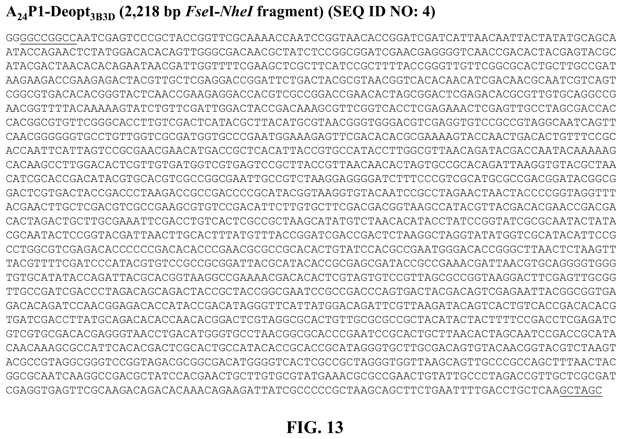 Patent US11793870 Figure 13 – Live attenuated strains of foot and mouth disease modified by deoptimization and uses thereof