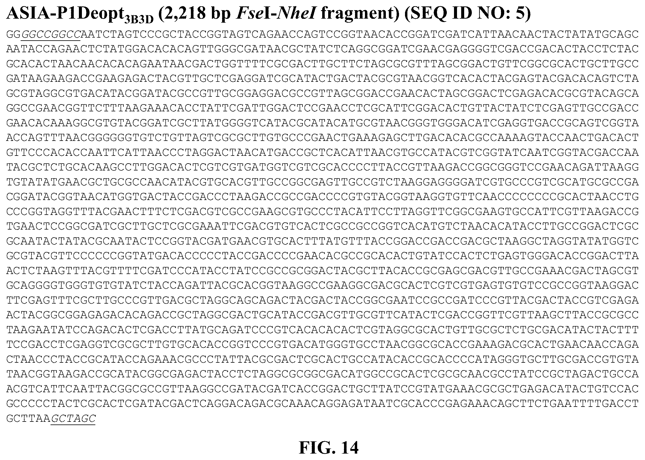 Patent US11793870 Figure 14 – Live attenuated strains of foot and mouth disease modified by deoptimization and uses thereof