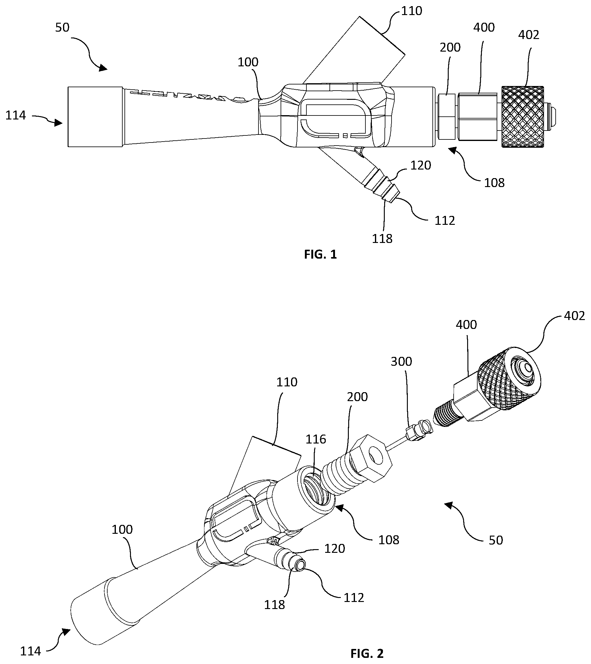 Patent US11793958 Figure 1 – Needle based precision venturi flow-generator for positive pressure ventilation