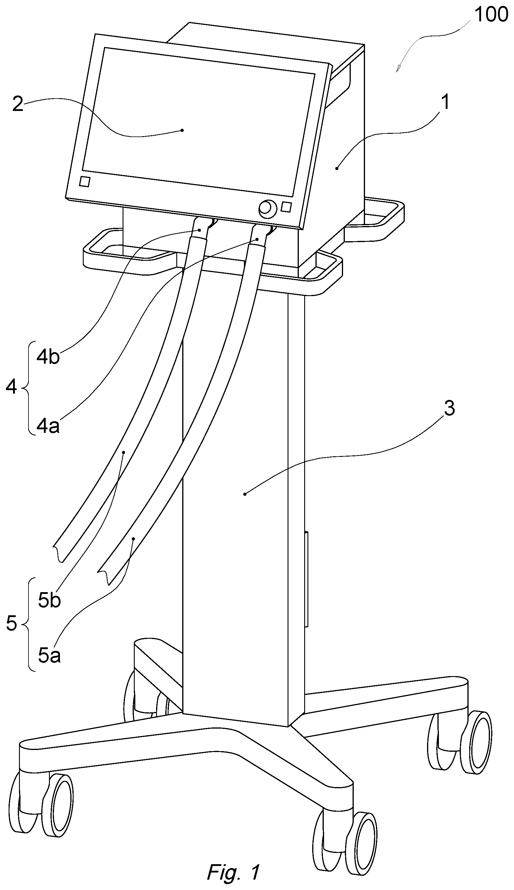 Patent US11793959 Figure 1 – Ventilator with adjustable user interface