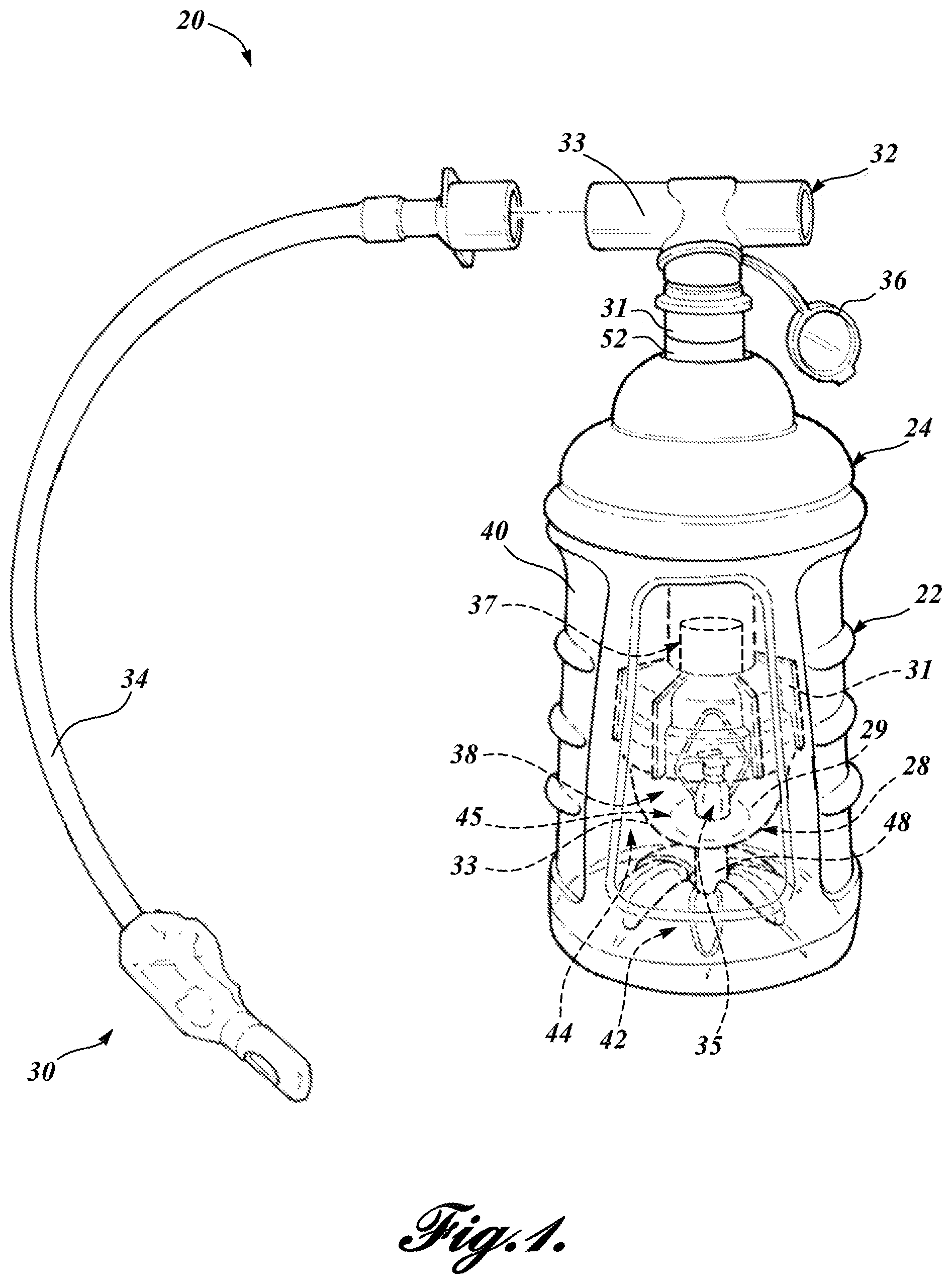 Patent US11793967 Figure 1 – Thermal material nebulizing system with animal mask