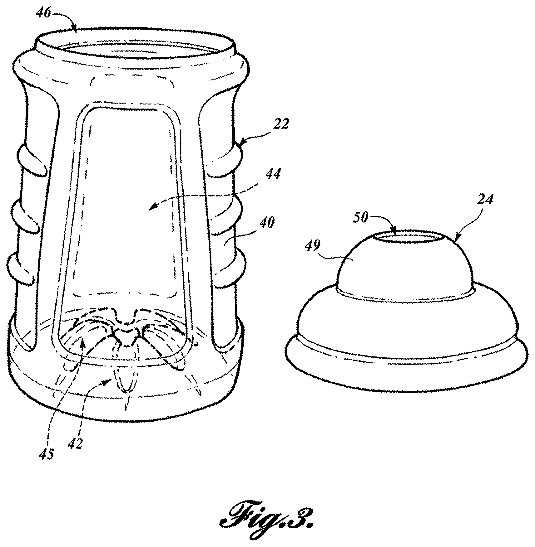 Patent US11793967 Figure 3 – Thermal material nebulizing system with animal mask
