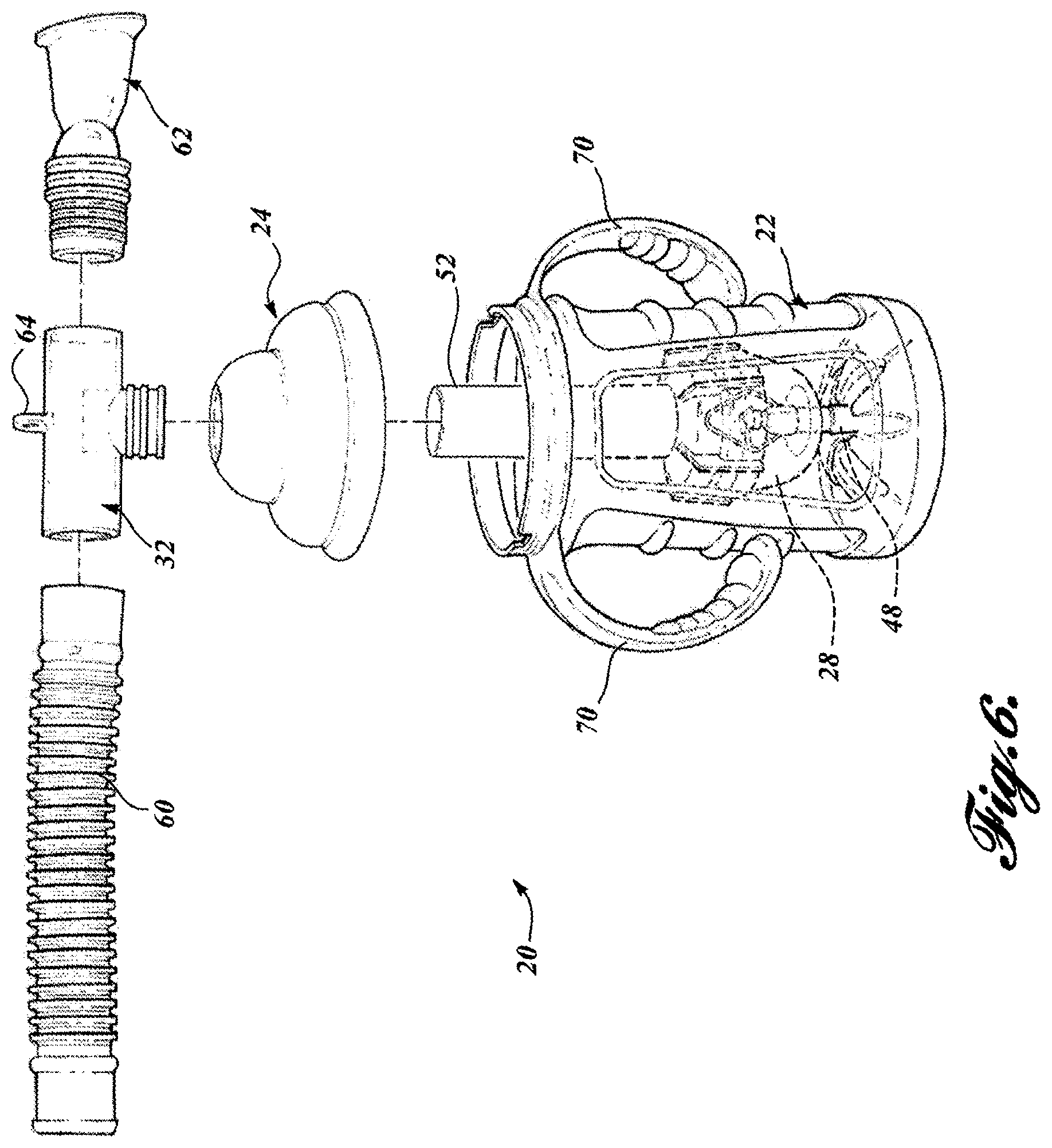 Patent US11793967 Figure 6 – Thermal material nebulizing system with animal mask