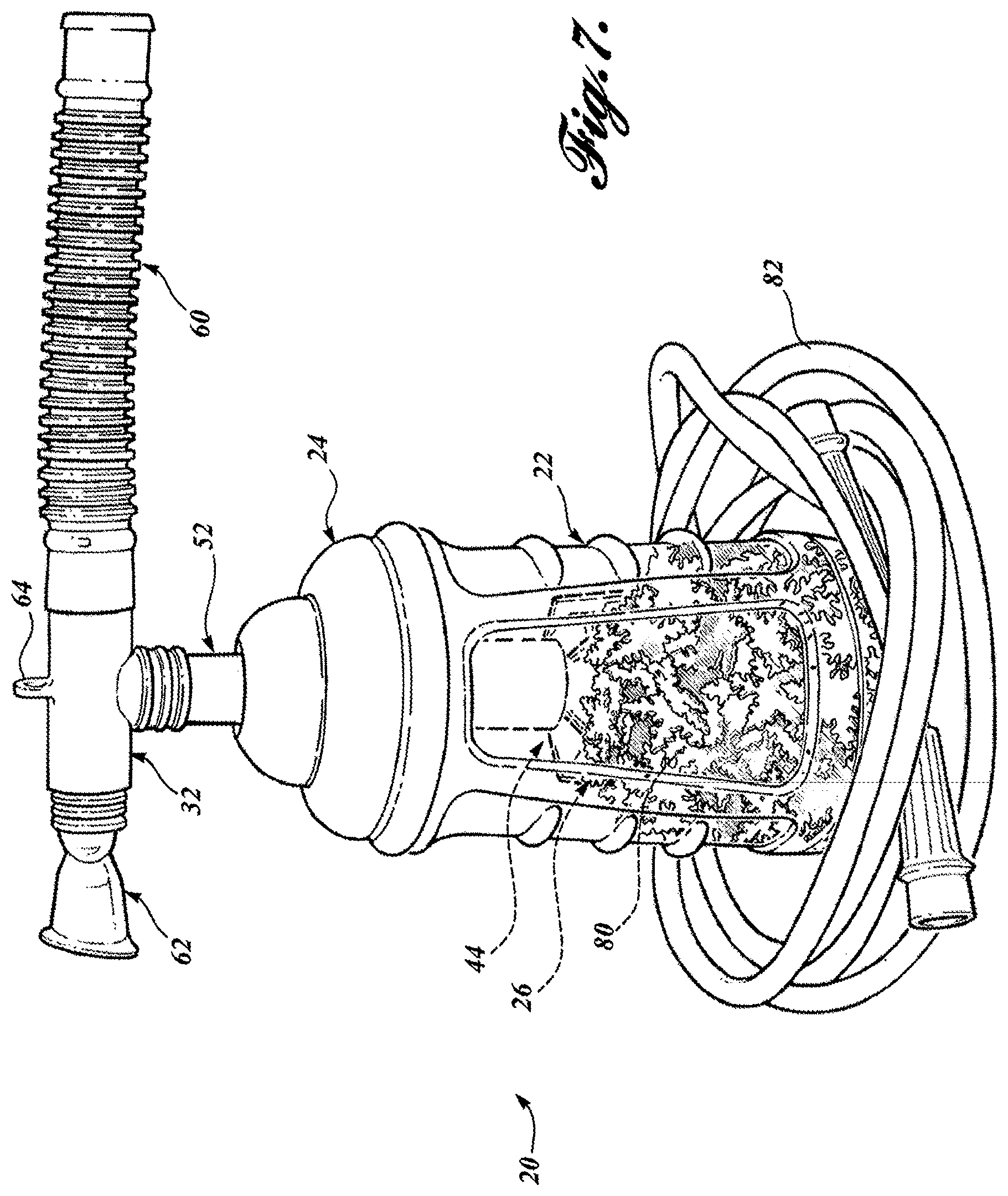 Patent US11793967 Figure 7 – Thermal material nebulizing system with animal mask