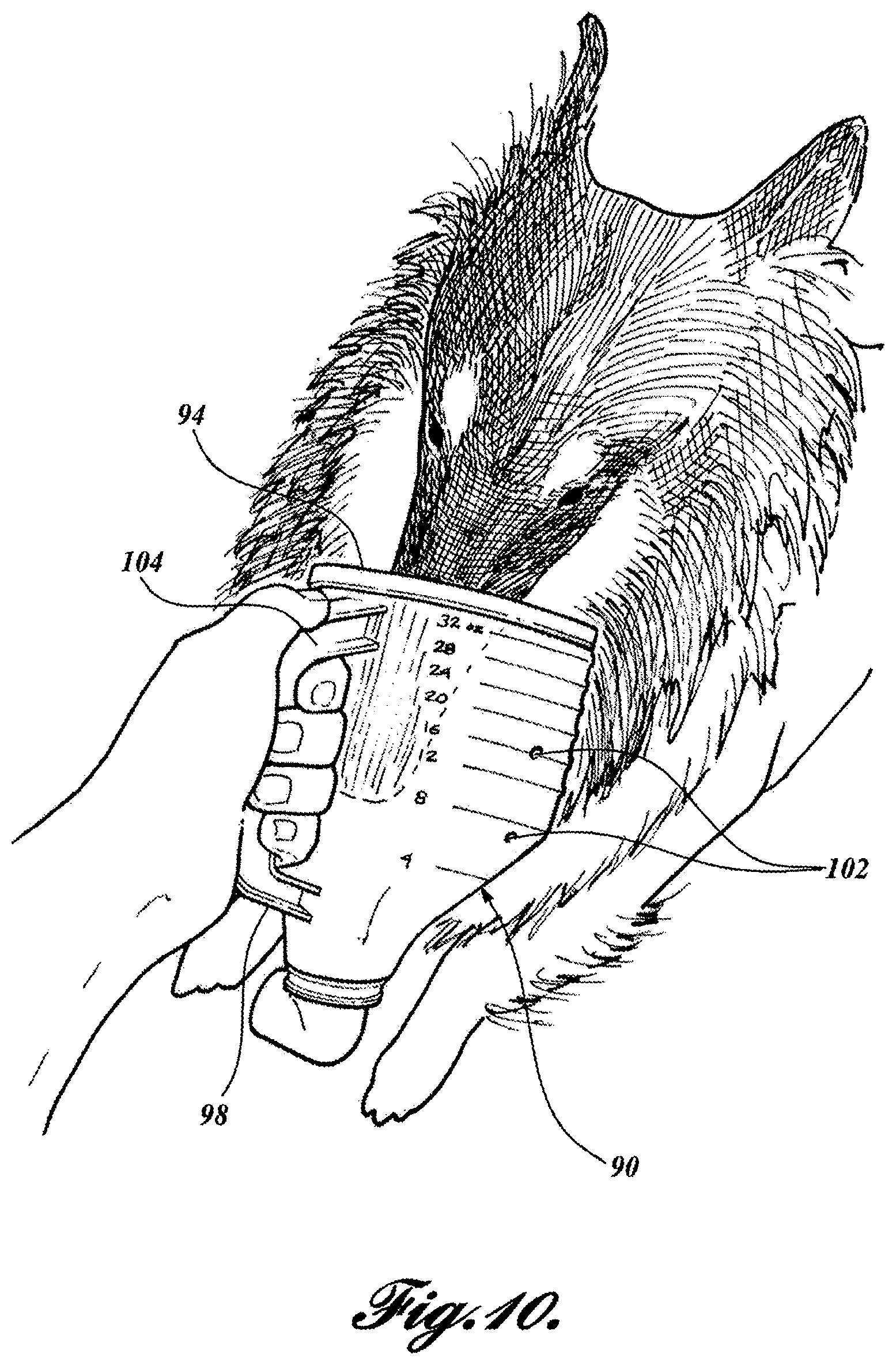Patent US11793967 Figure 10 – Thermal material nebulizing system with animal mask