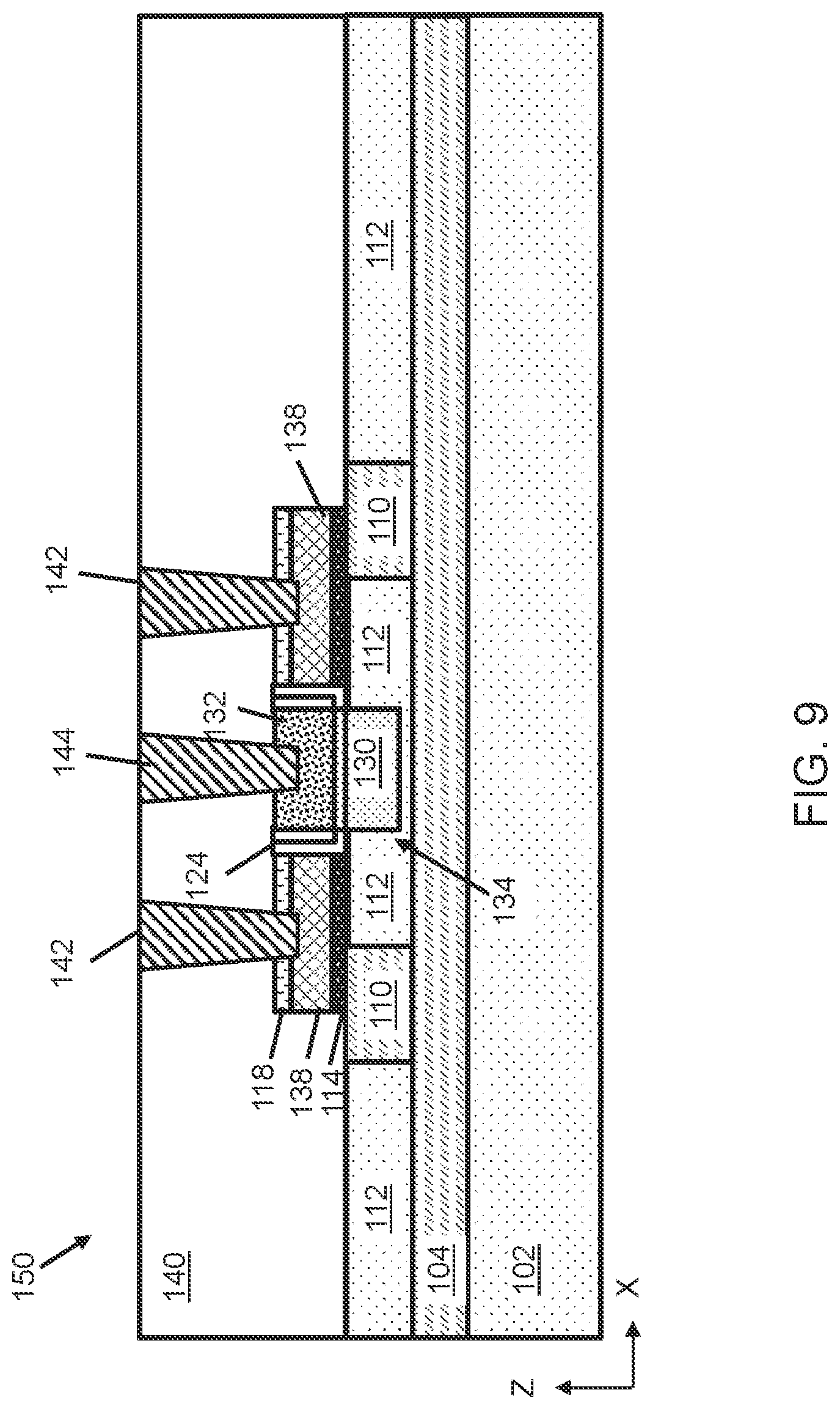 Patent US11799021 Figure 9 – Lateral bipolar transistor structure with marker layer for emitter and collector
