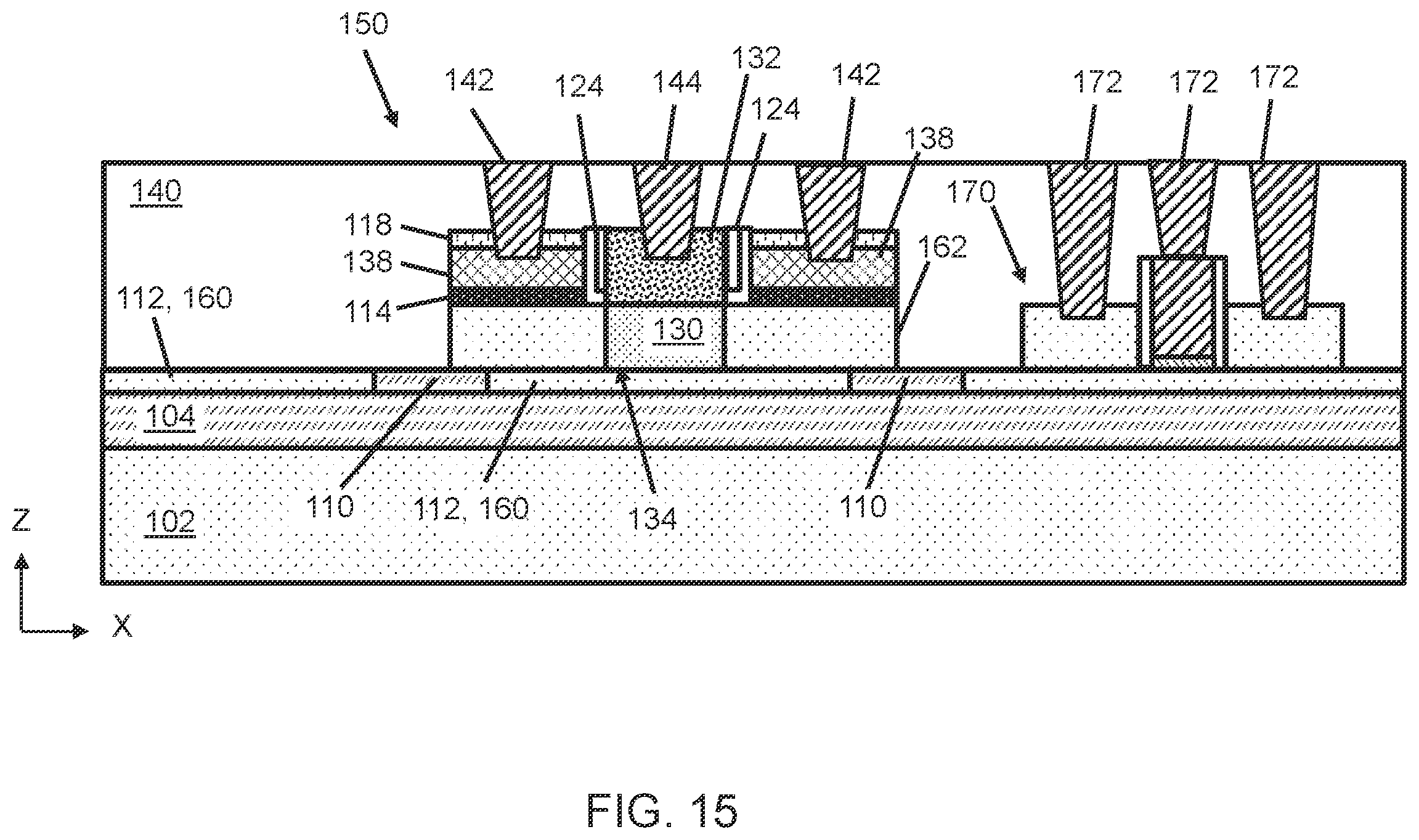 Patent US11799021 Figure 15 – Lateral bipolar transistor structure with marker layer for emitter and collector