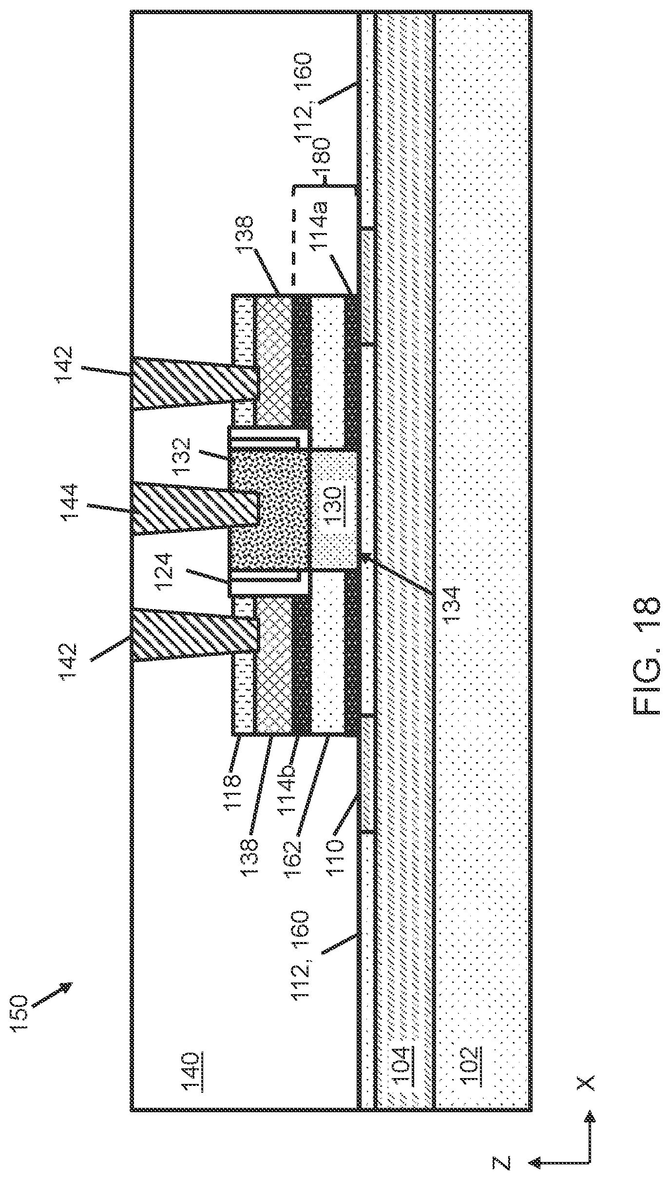 Patent US11799021 Figure 18 – Lateral bipolar transistor structure with marker layer for emitter and collector