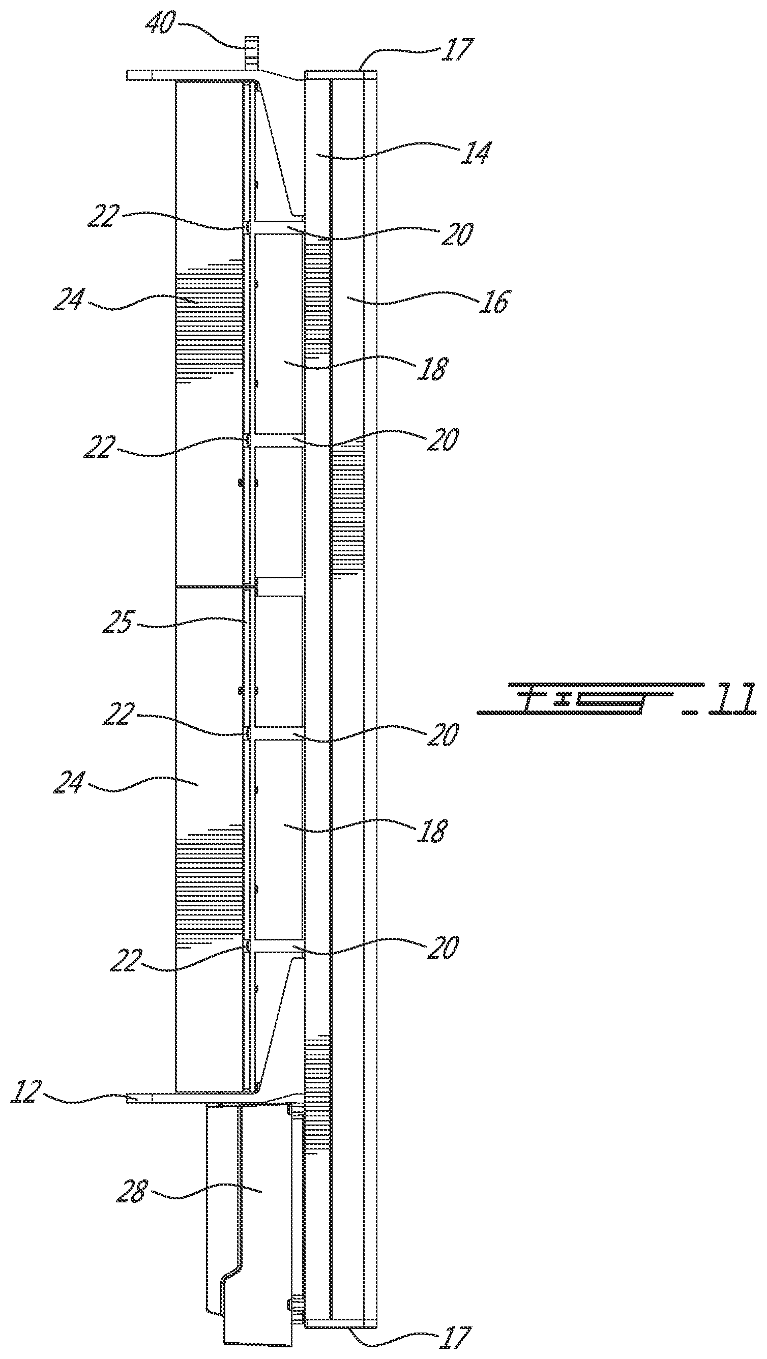 Patent US11799200 Figure 11 – Radio assembly with modularized radios and interconnects