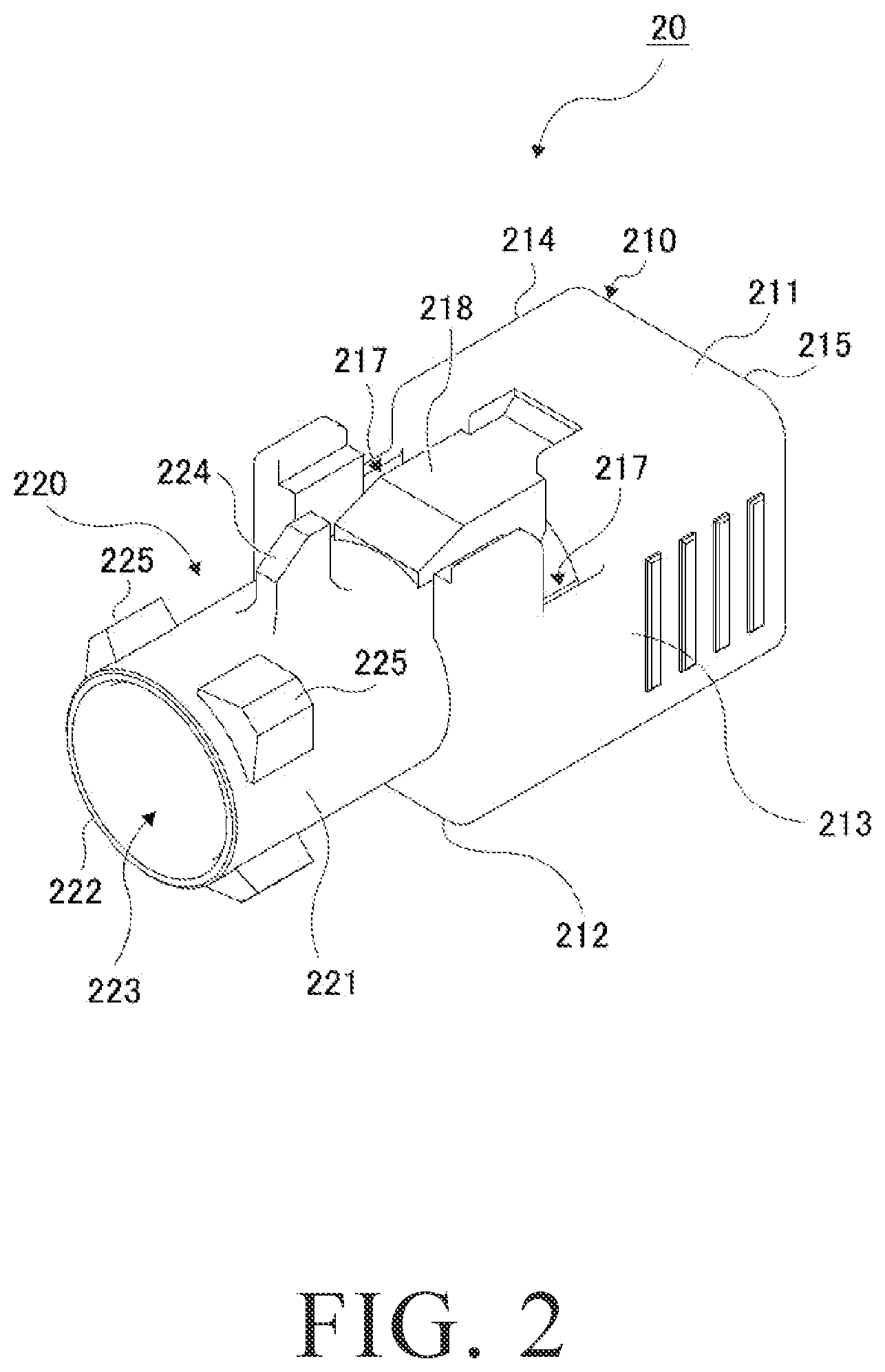 Patent US11799236 Figure 2 – Cable connector having a fitting protrusion for insertion into a mating connector