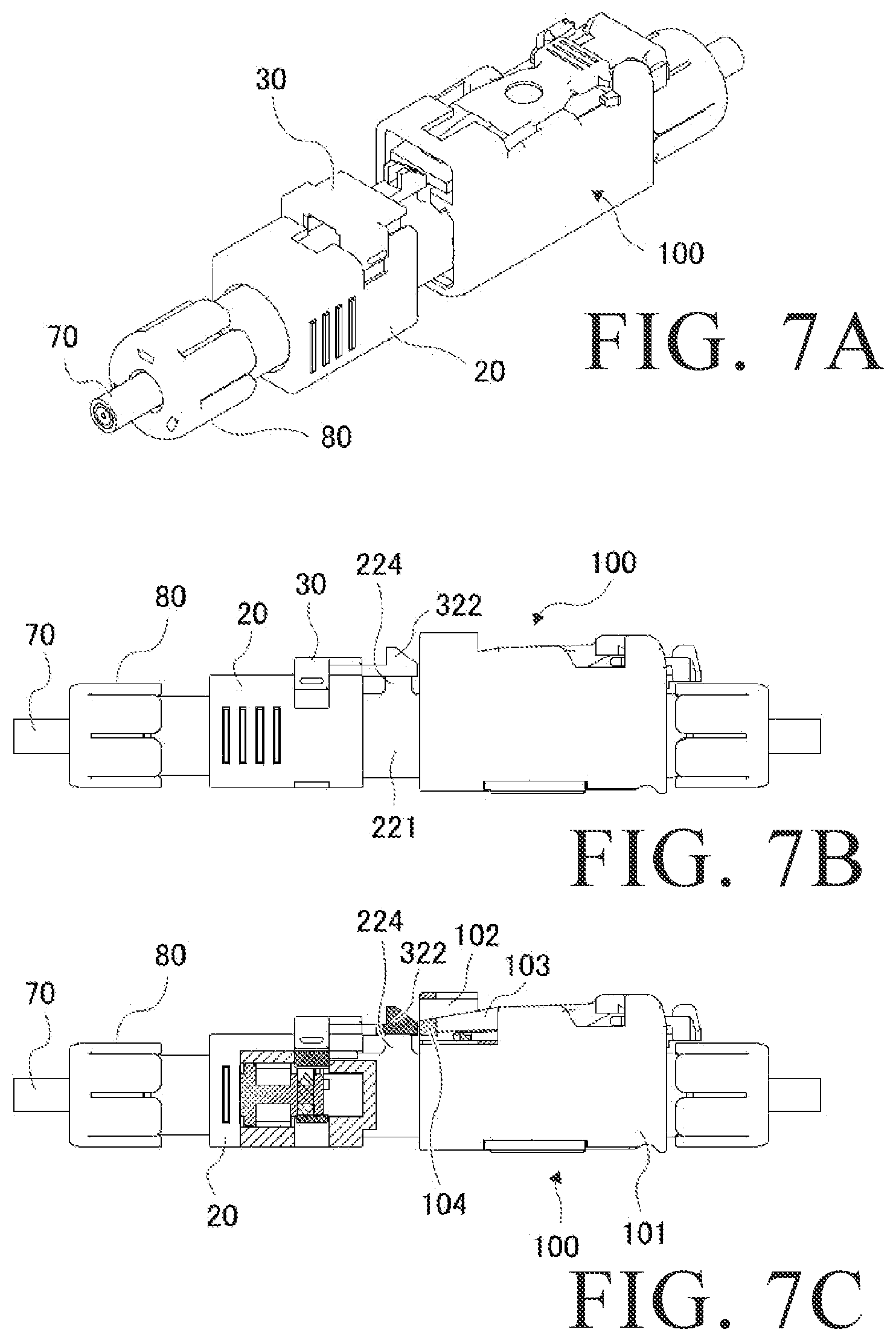 Patent US11799236 Figure 7 – Cable connector having a fitting protrusion for insertion into a mating connector
