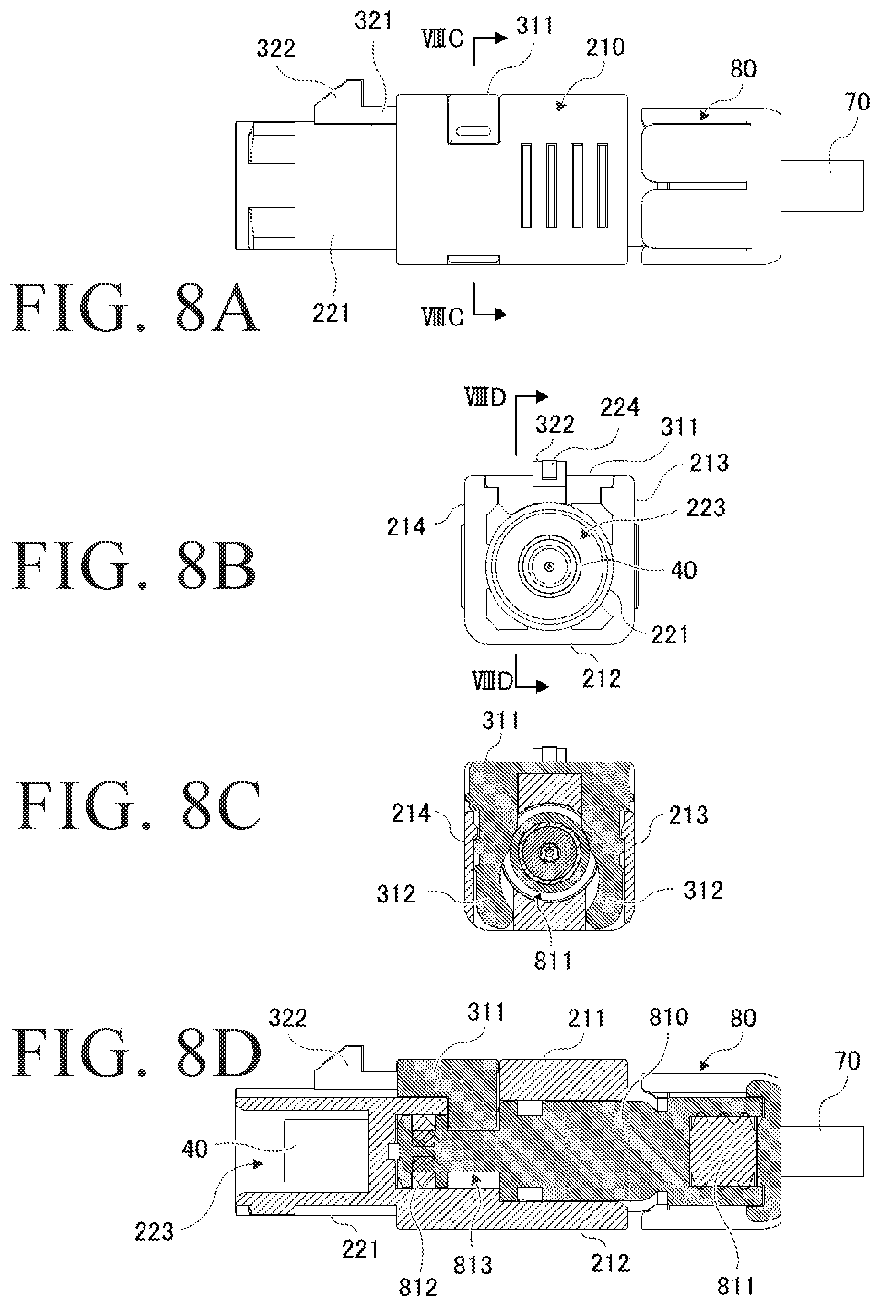 Patent US11799236 Figure 8 – Cable connector having a fitting protrusion for insertion into a mating connector