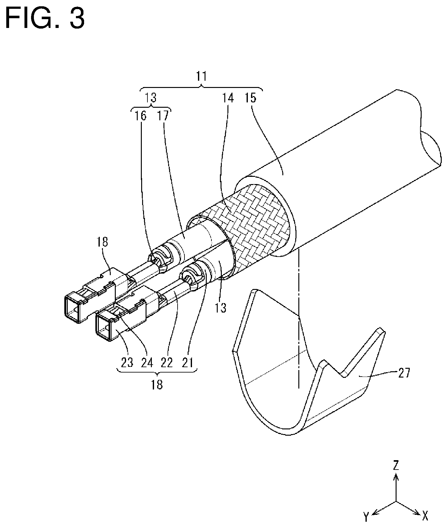 Patent US11799247 Figure 3 – Connector, and connector structure including inner conductor and outer conductor