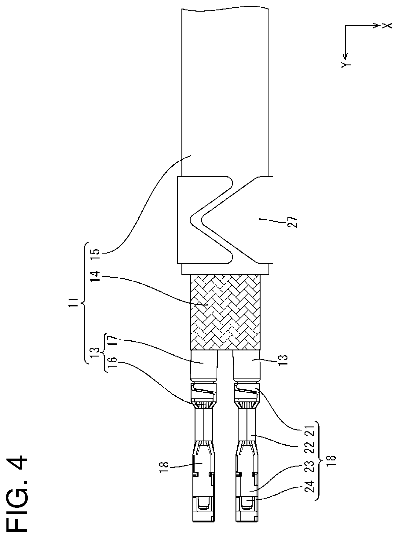 Patent US11799247 Figure 4 – Connector, and connector structure including inner conductor and outer conductor
