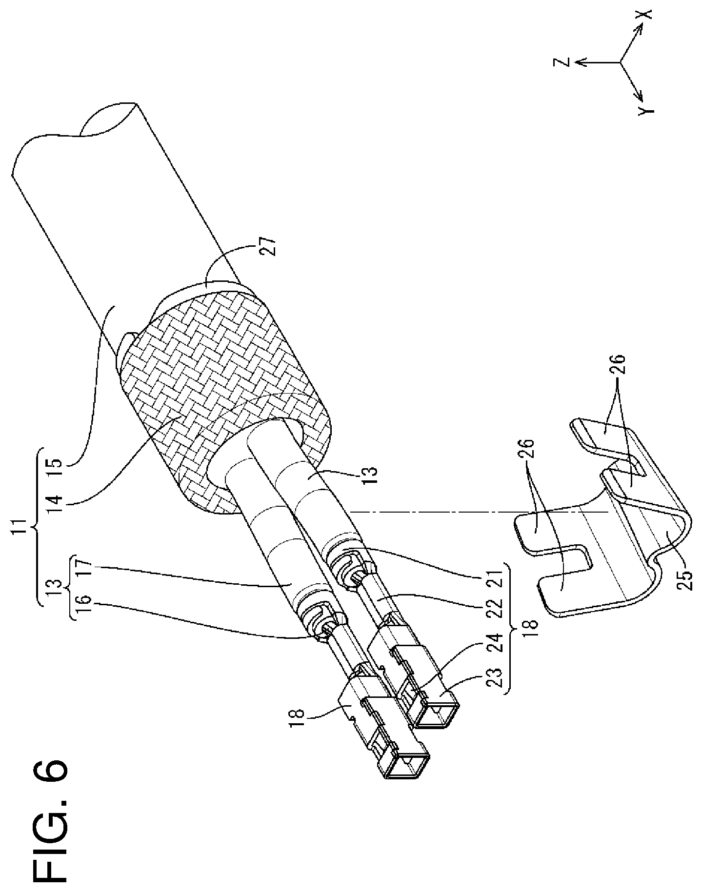 Patent US11799247 Figure 6 – Connector, and connector structure including inner conductor and outer conductor