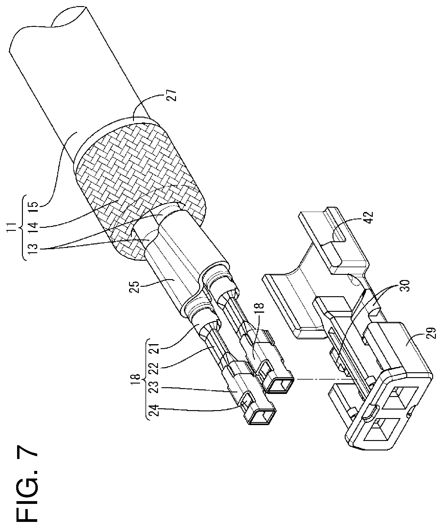 Patent US11799247 Figure 7 – Connector, and connector structure including inner conductor and outer conductor