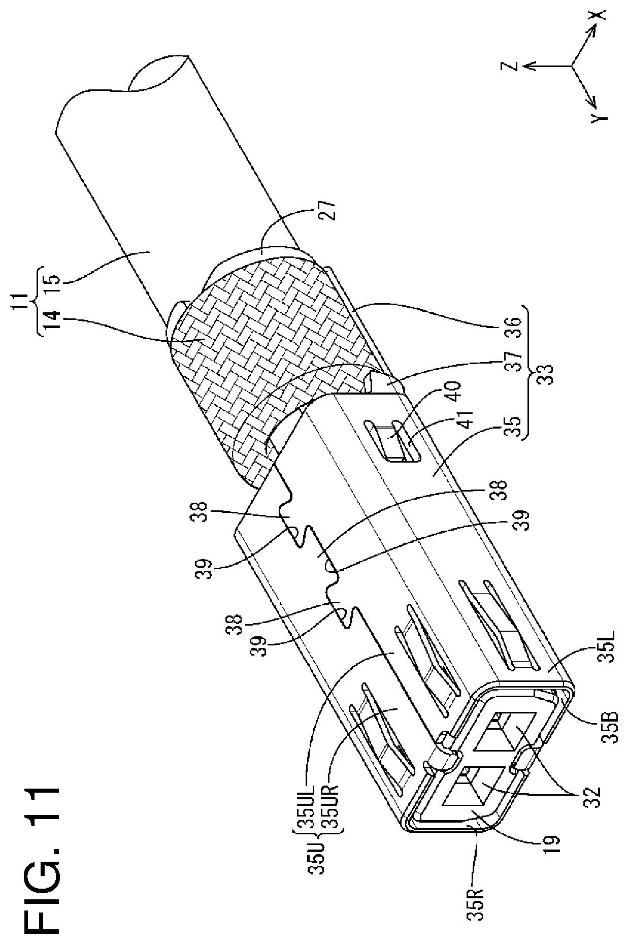 Patent US11799247 Figure 11 – Connector, and connector structure including inner conductor and outer conductor