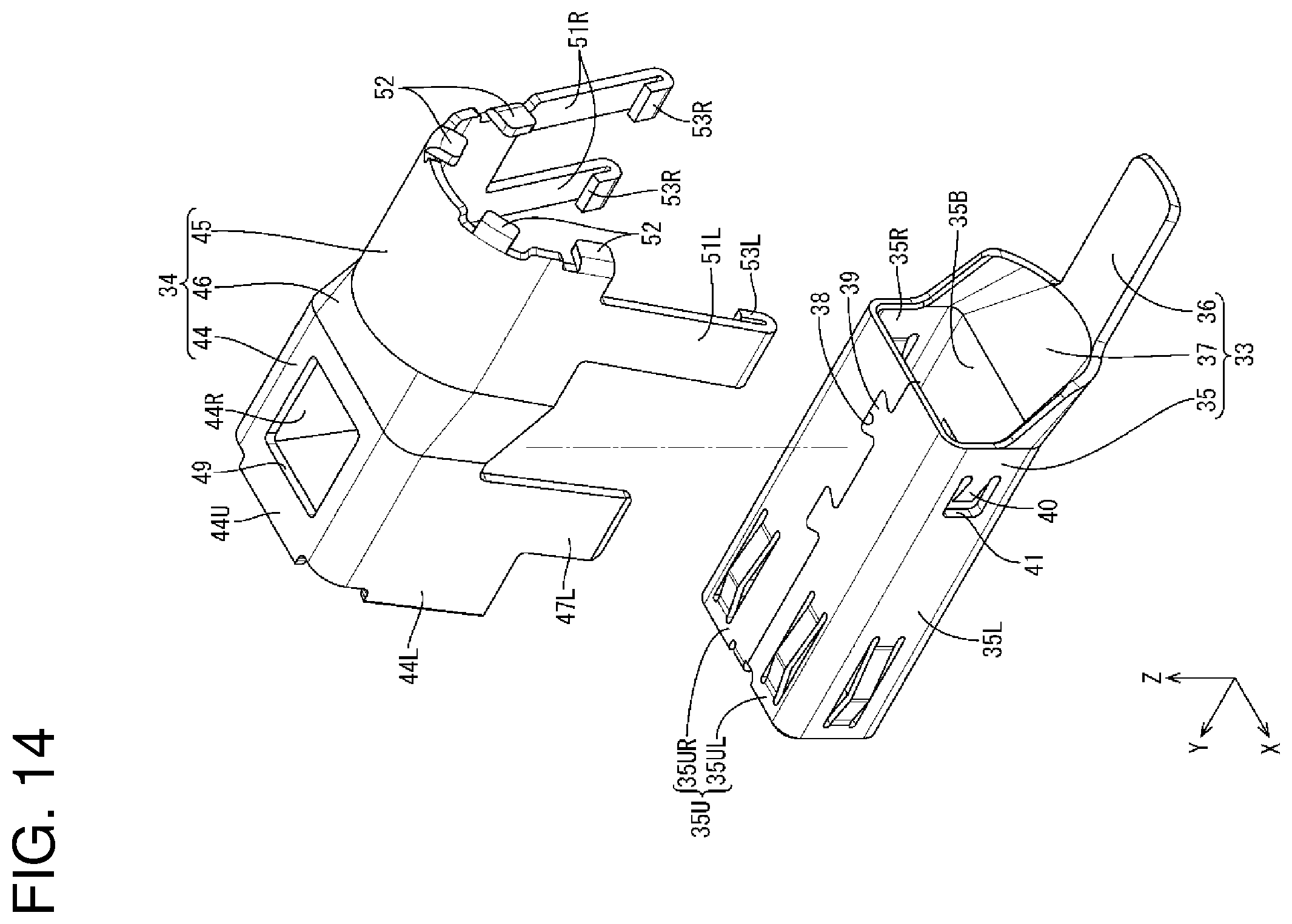 Patent US11799247 Figure 14 – Connector, and connector structure including inner conductor and outer conductor
