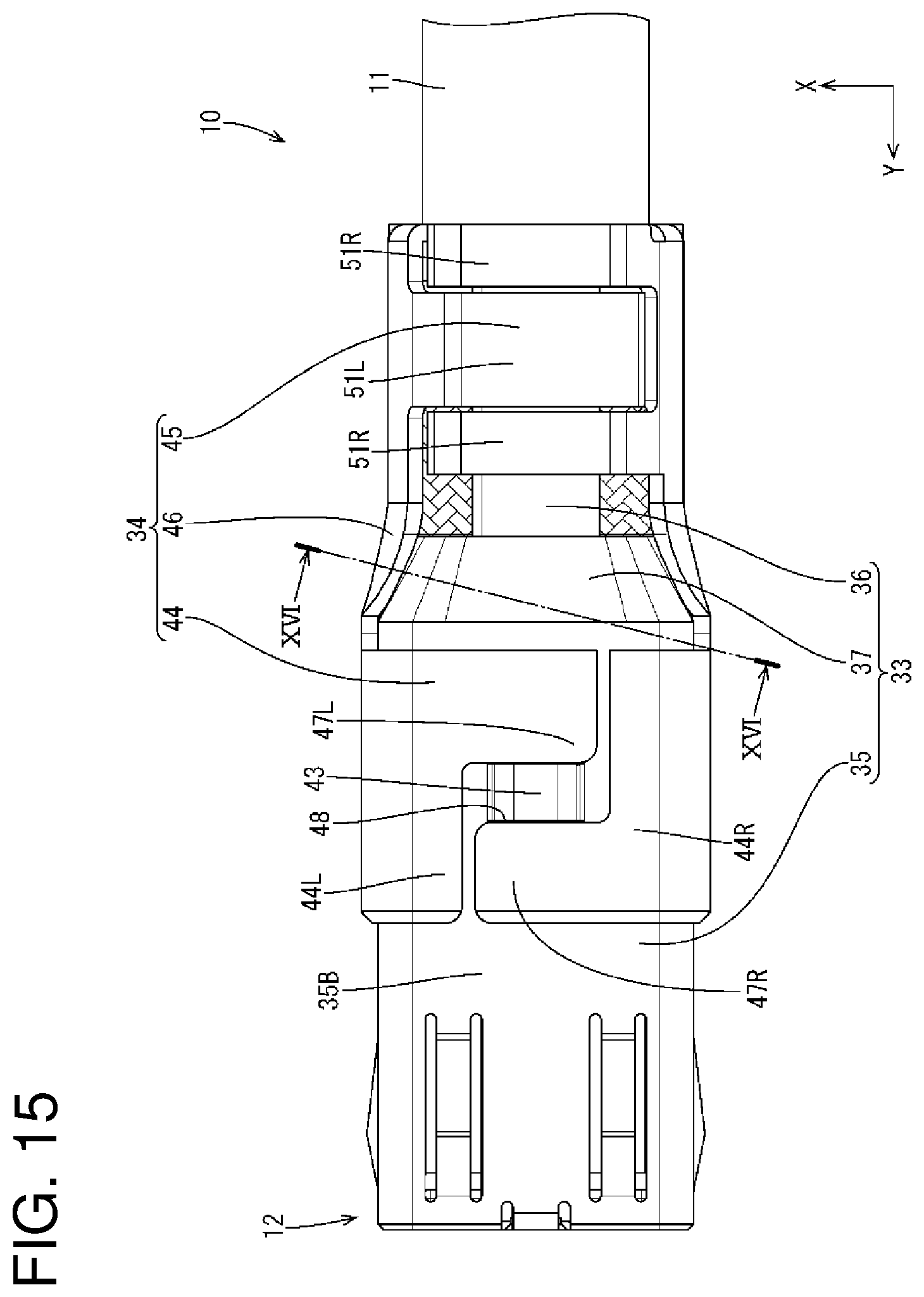 Patent US11799247 Figure 15 – Connector, and connector structure including inner conductor and outer conductor