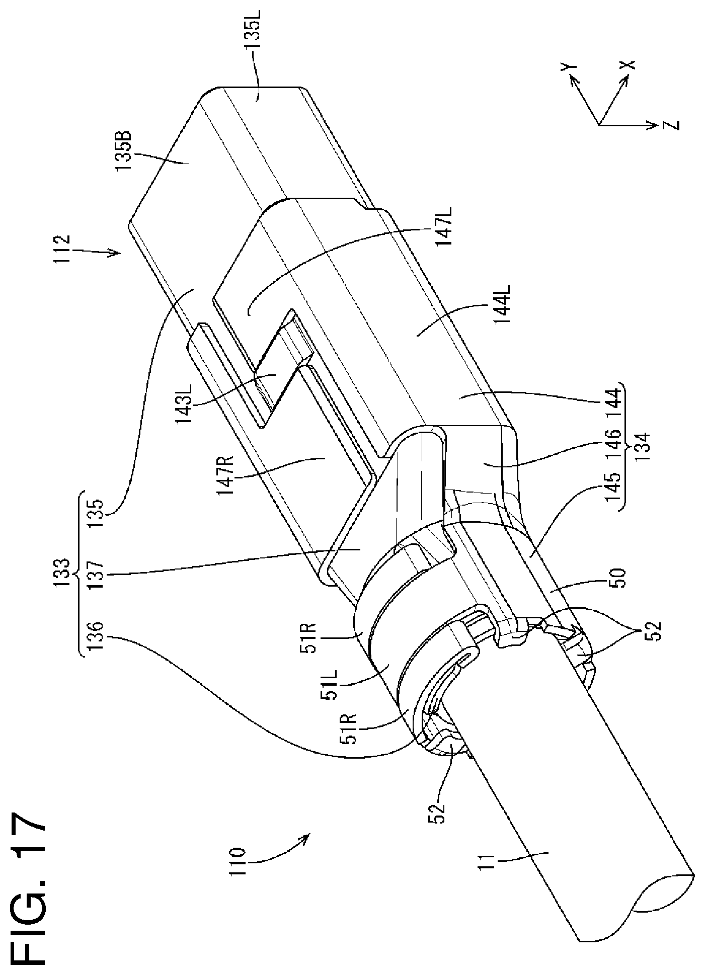 Patent US11799247 Figure 17 – Connector, and connector structure including inner conductor and outer conductor