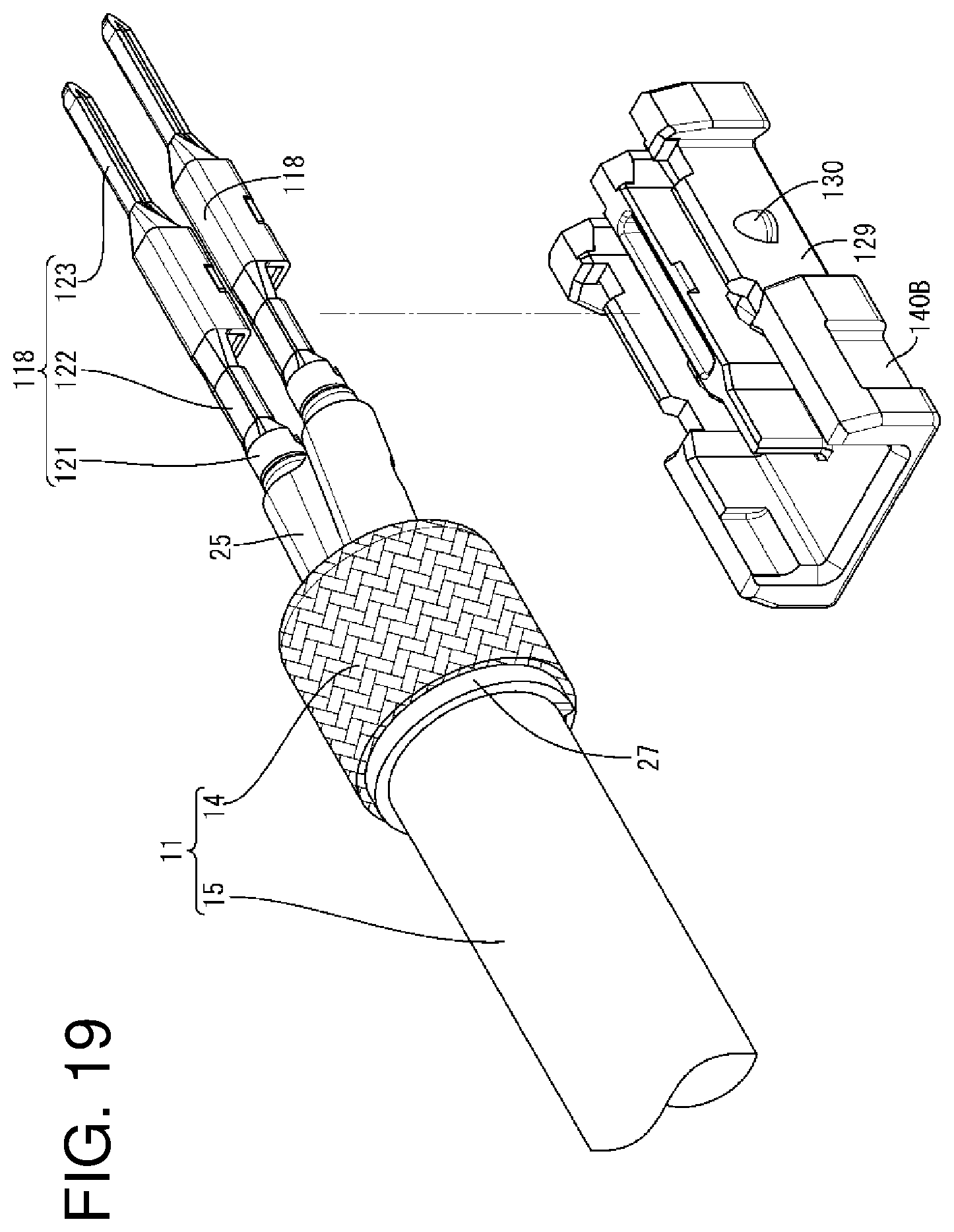 Patent US11799247 Figure 19 – Connector, and connector structure including inner conductor and outer conductor