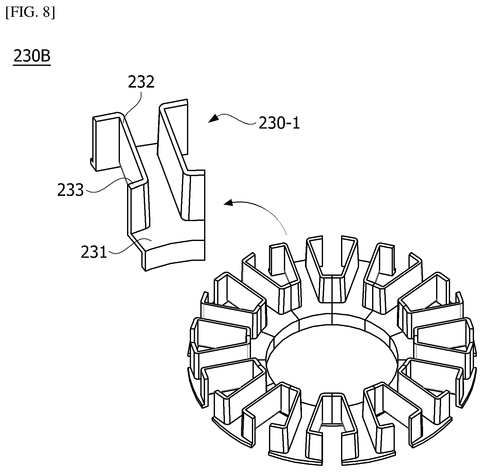 Patent US11799349 Figure 8 – Motor