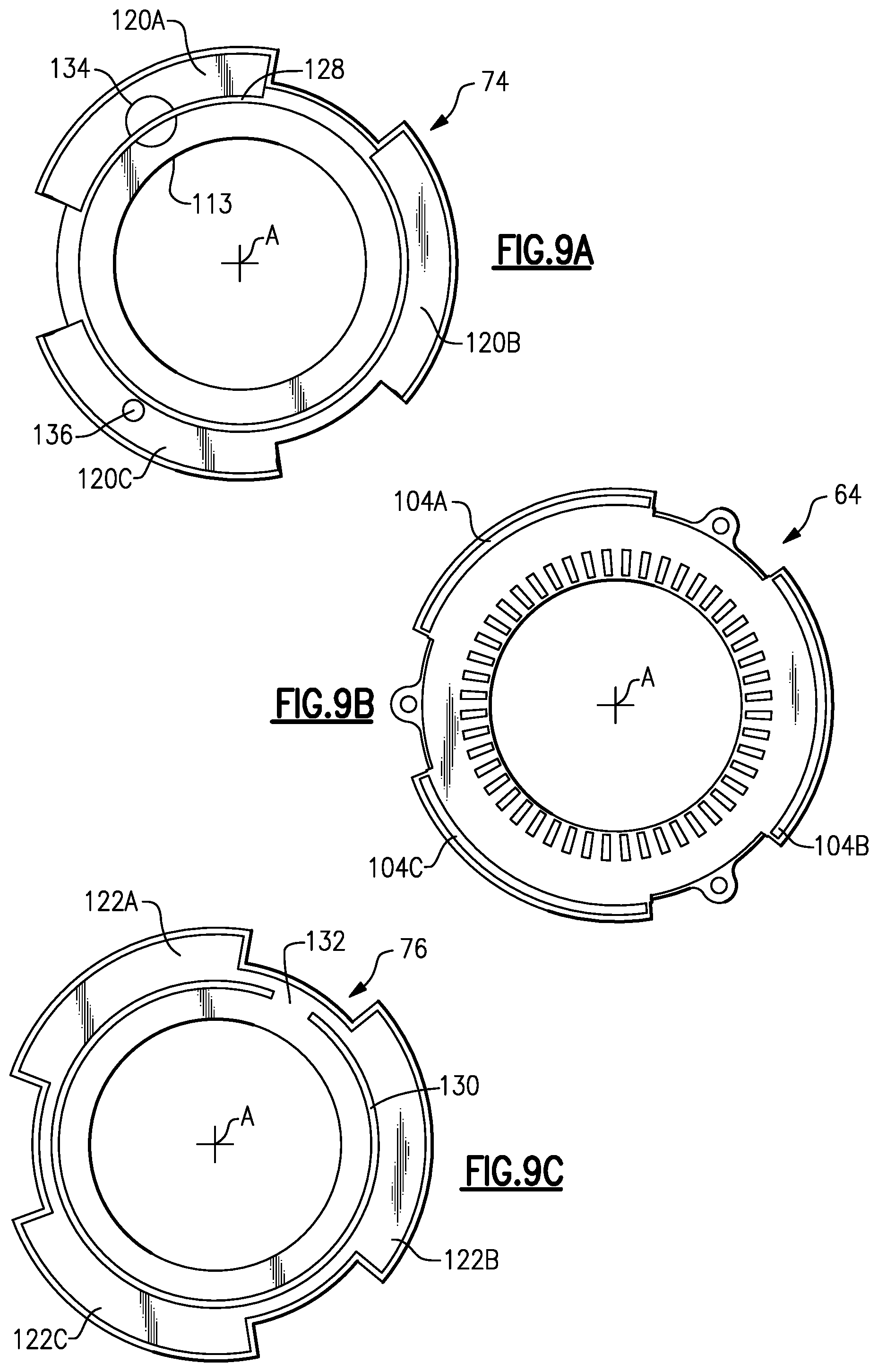 Patent US11799361 Figure 6 – End covers configured to direct fluid for thermal management of electric machine for electrified vehicle