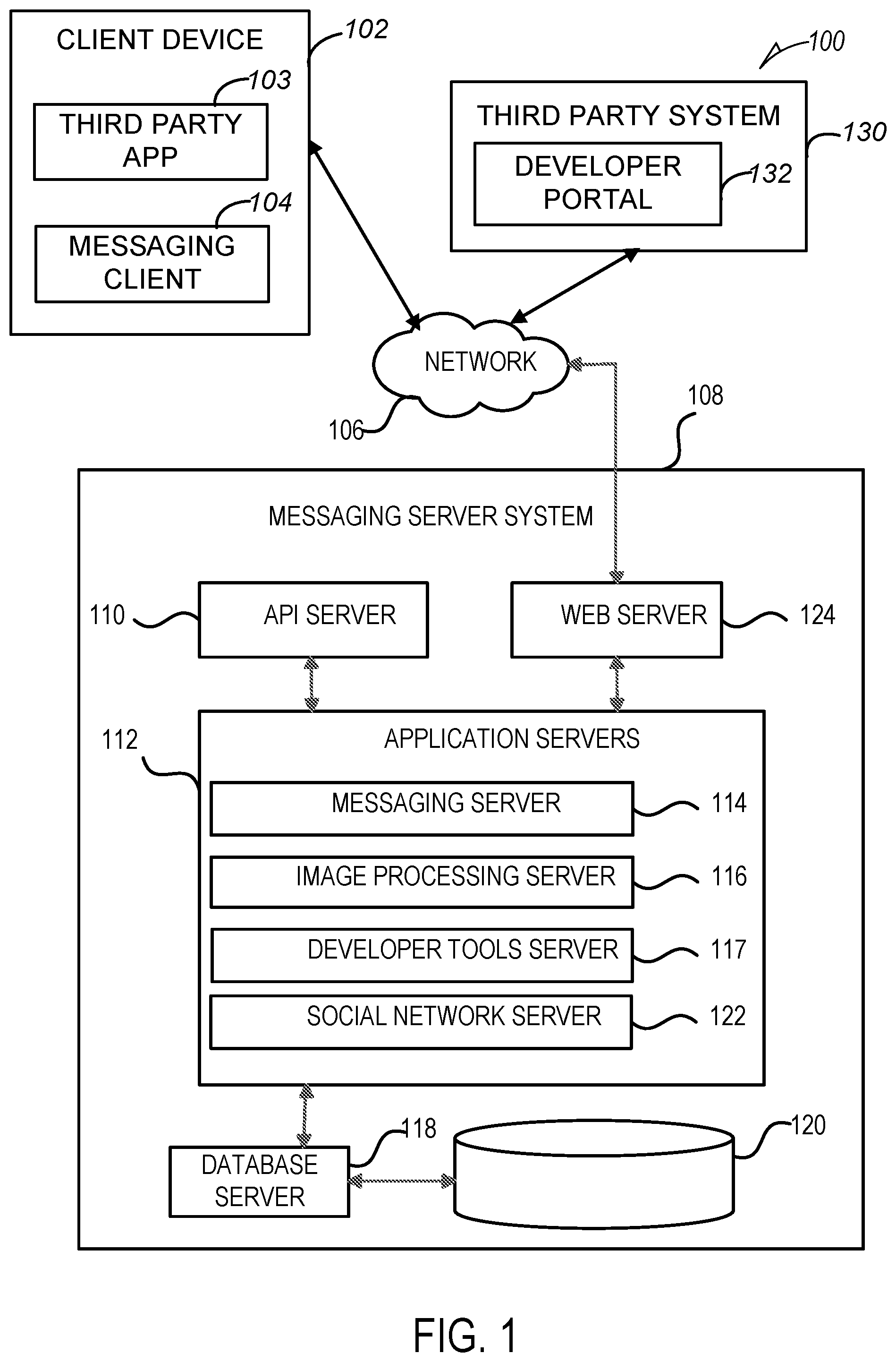 Patent US11805084 — Bidirectional bridge for web view — Figure 1