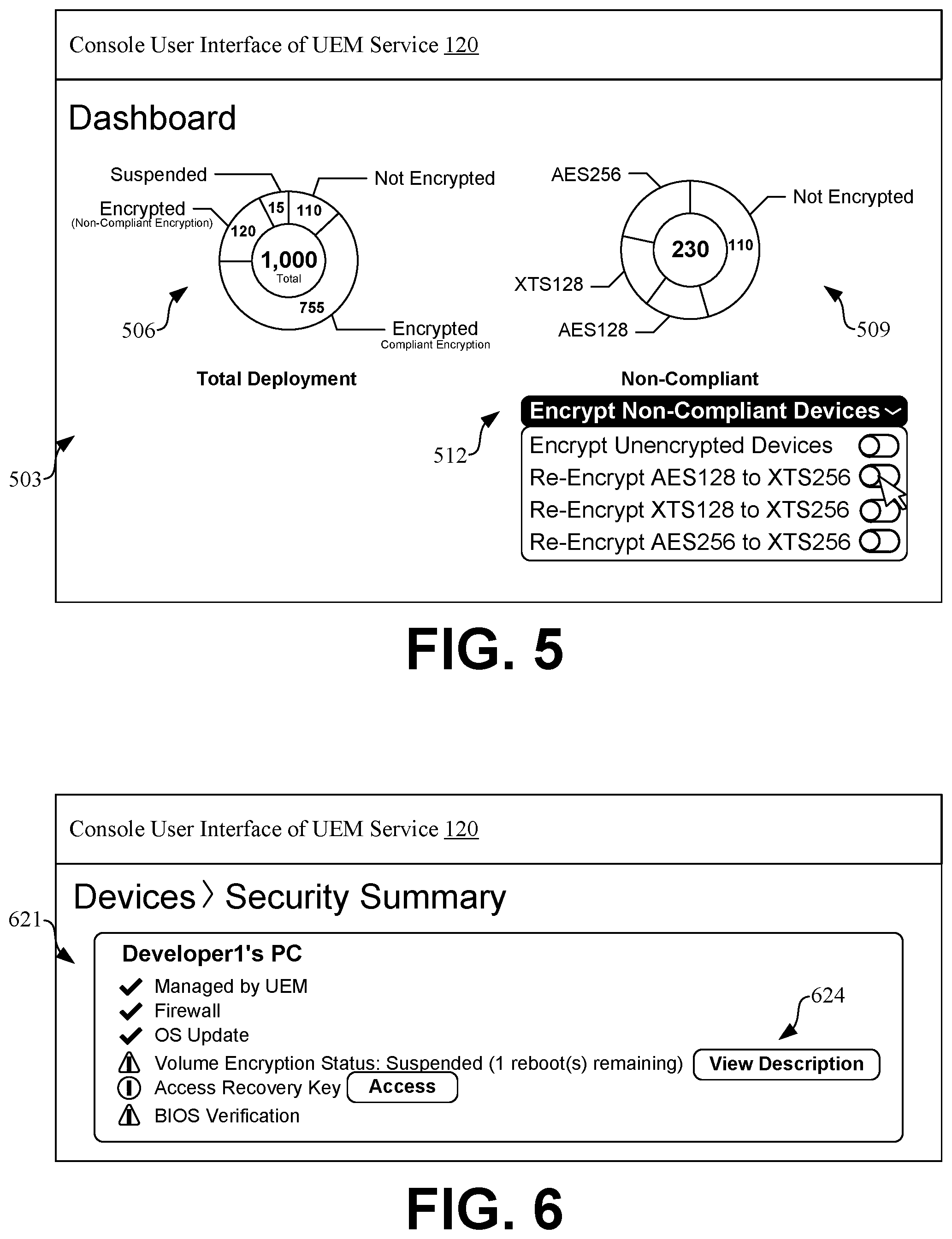 Patent US11805108 Figure 5 – Secure volume encryption suspension for managed client device updates