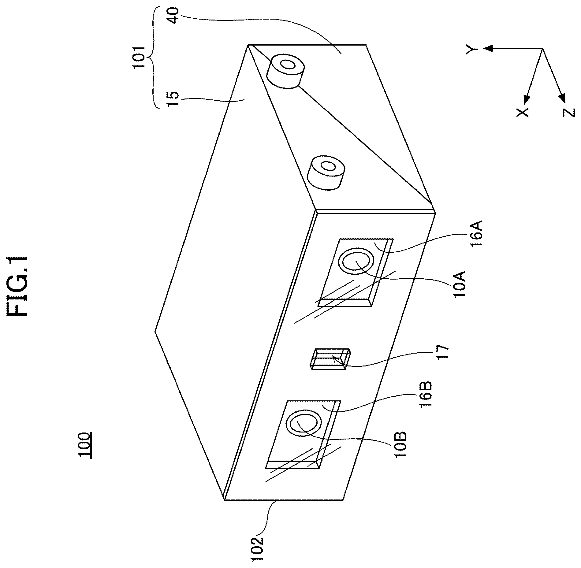Patent US11805234 — Stereo camera device — Figure 1